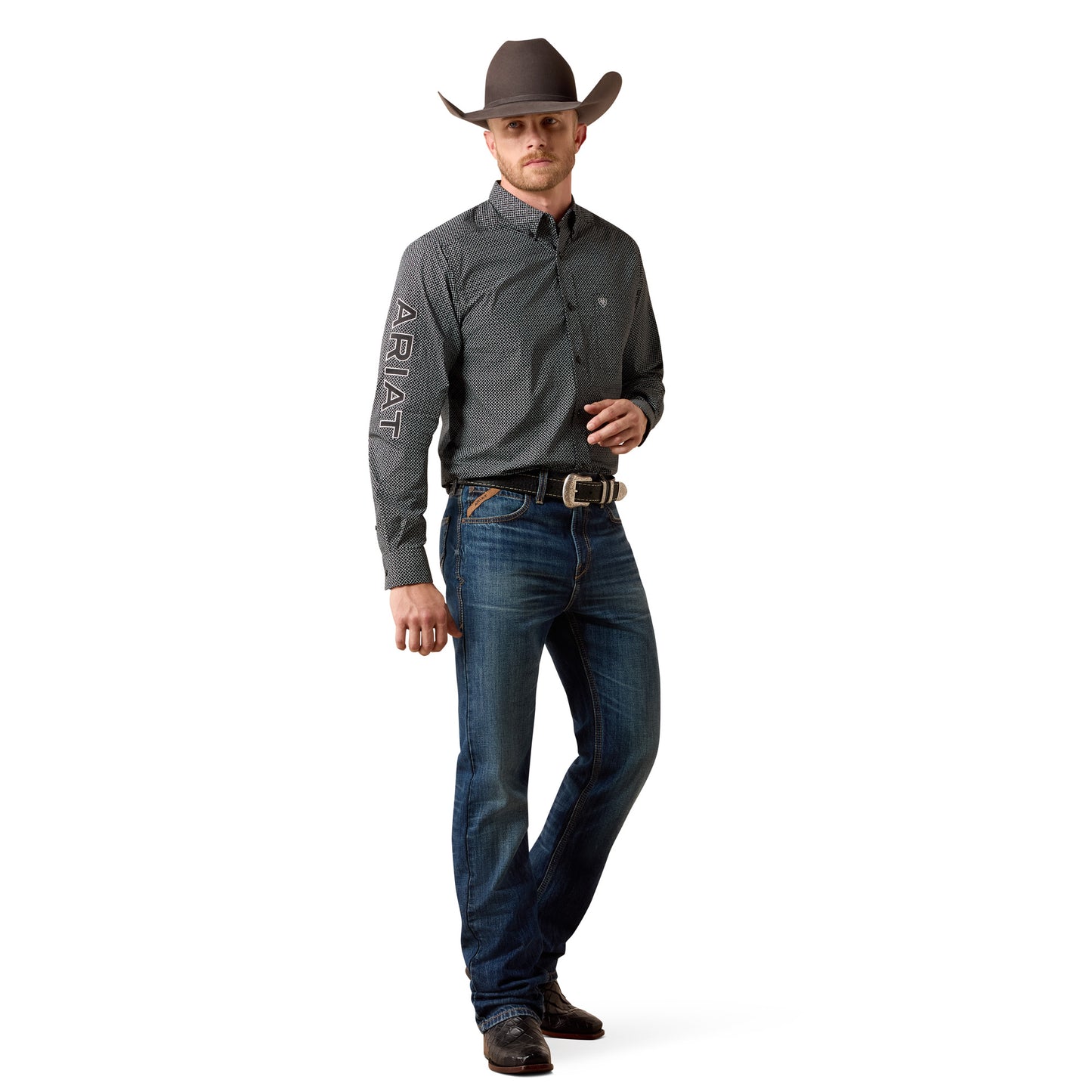 Ariat Men's Team Dariel Black Medallion Print Fitted Shirt 10073630