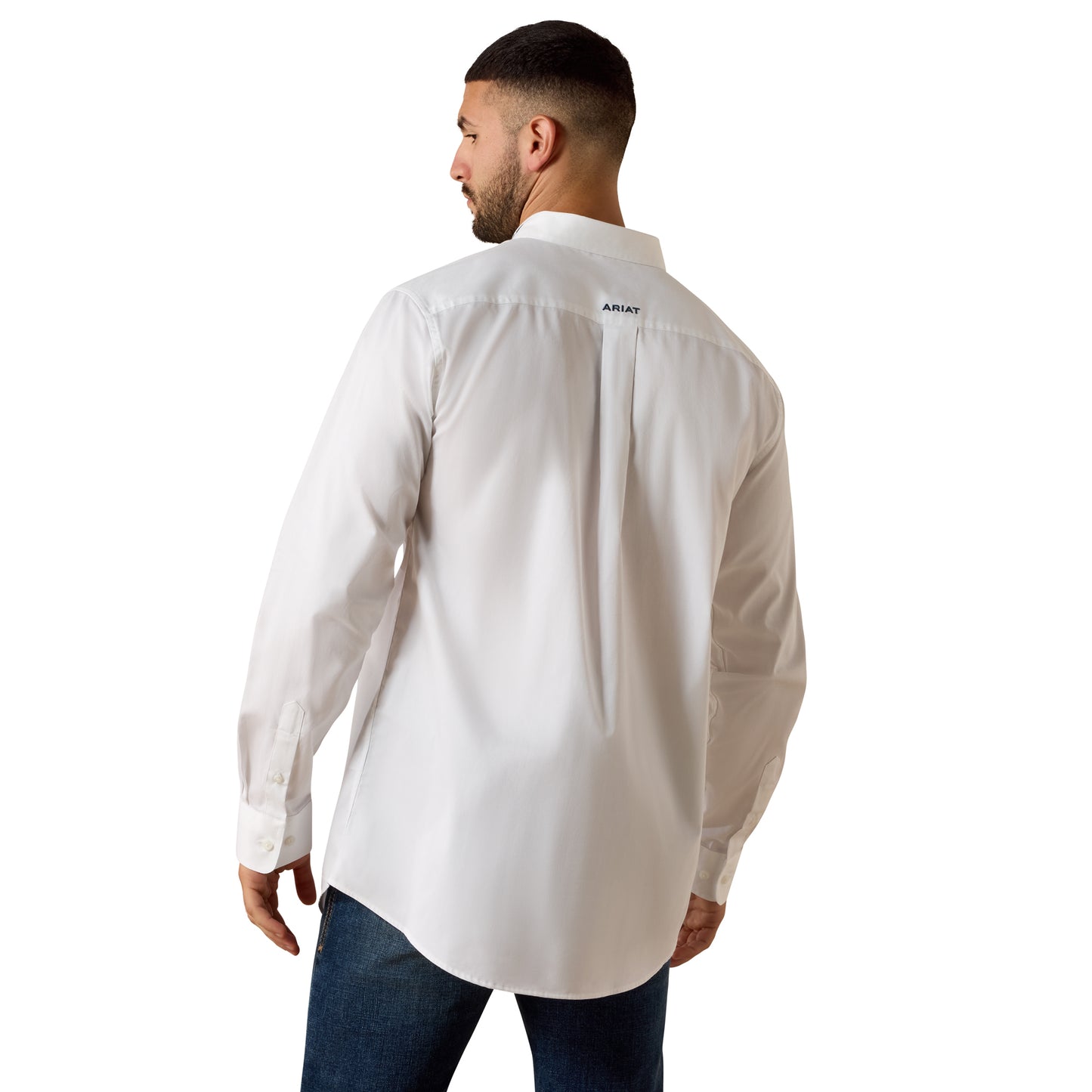 Ariat Men's Team Logo Tango White Twill Fitted Button Down Shirt 10073652