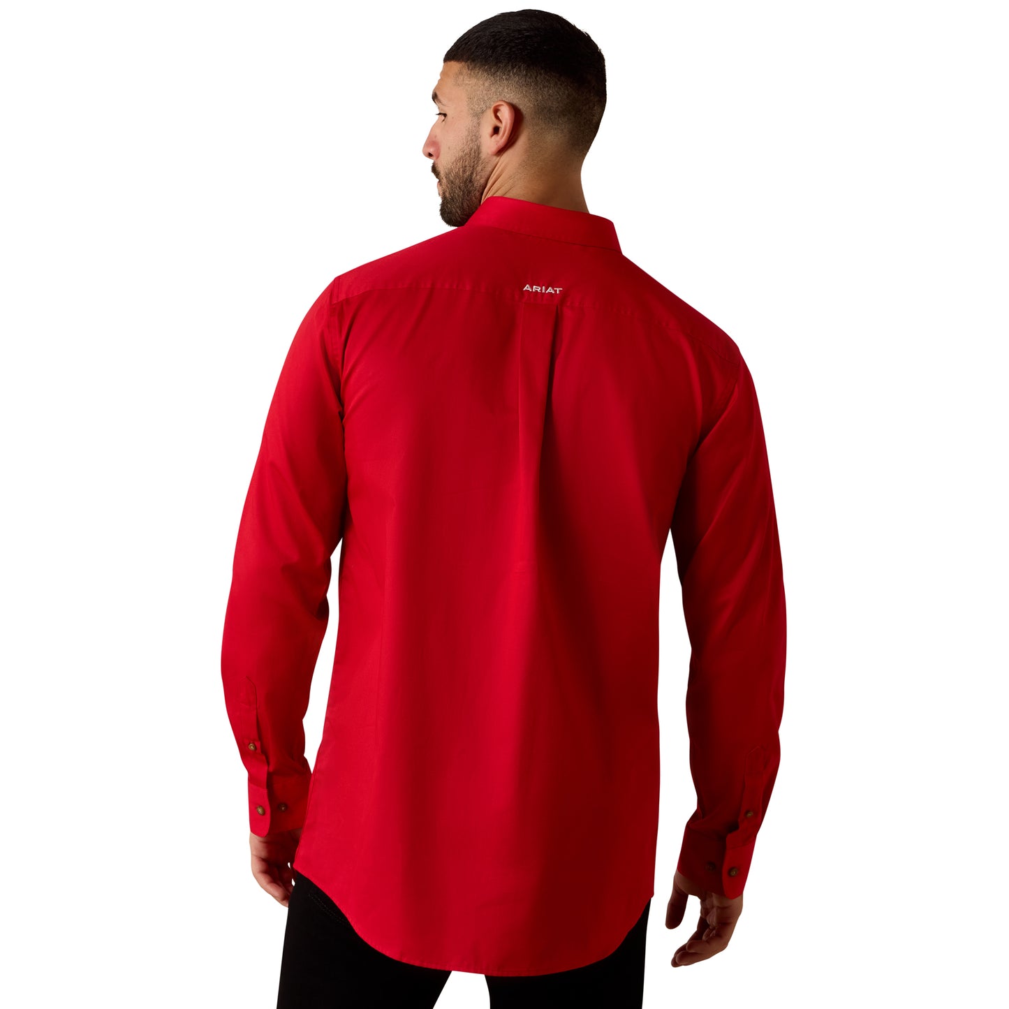 Ariat Men's Team Logo Tango Red Twill Fitted Button Down Shirt 10073653