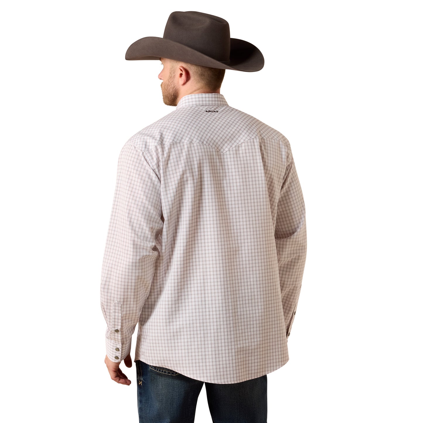 Ariat Men's Wrinkle Free Draco White Multi Plaid Snap Shirt 10073657