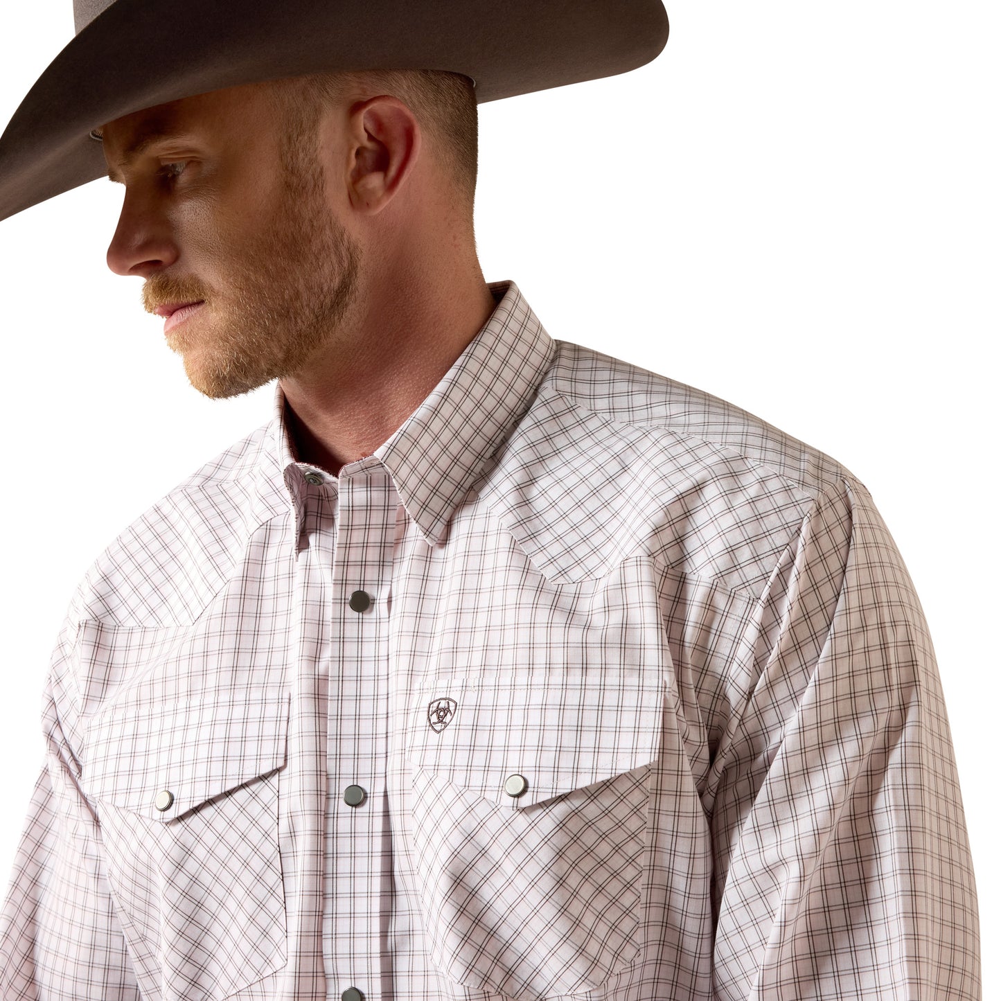 Ariat Men's Wrinkle Free Draco White Multi Plaid Snap Shirt 10073657