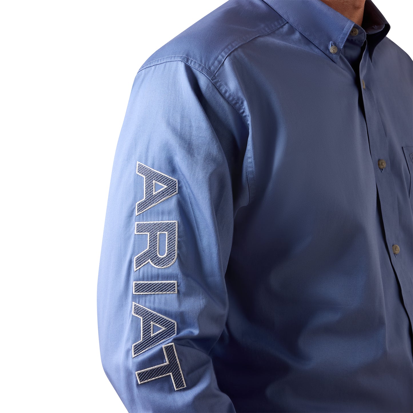 Ariat Men's Team Logo Lightweight Colonial Blue Button Down Shirt 10073660