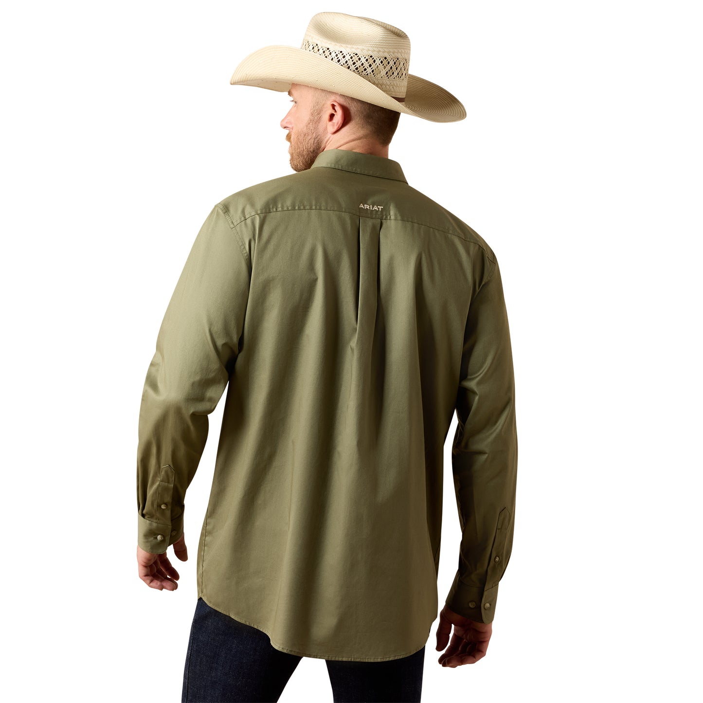 Ariat Men's Team Logo Lightweight Deep Lichen Green Button Down Shirt 10073661