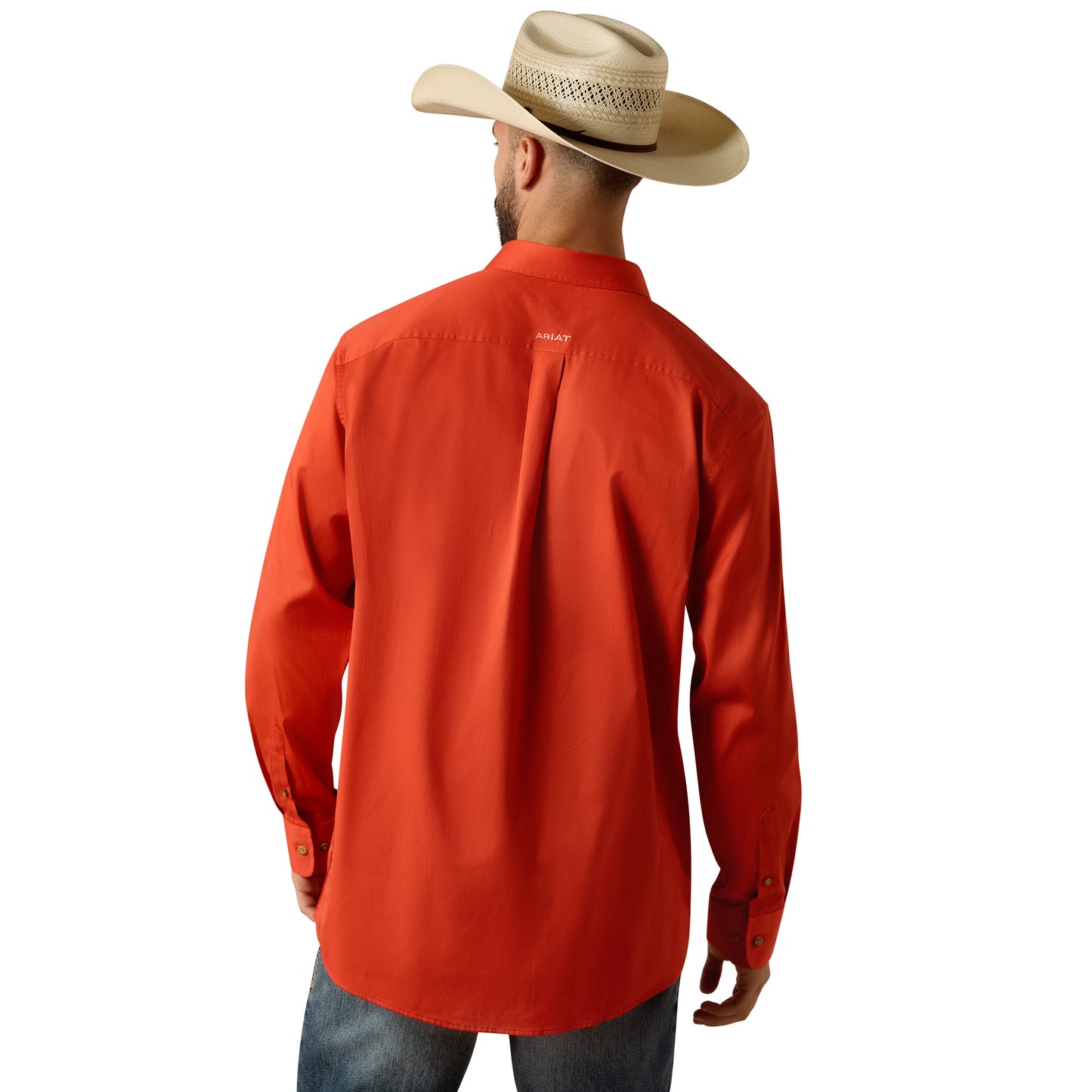 Ariat Men's Team Logo Lightweight Twill Paprika Red Classic Fit Shirt 10073663