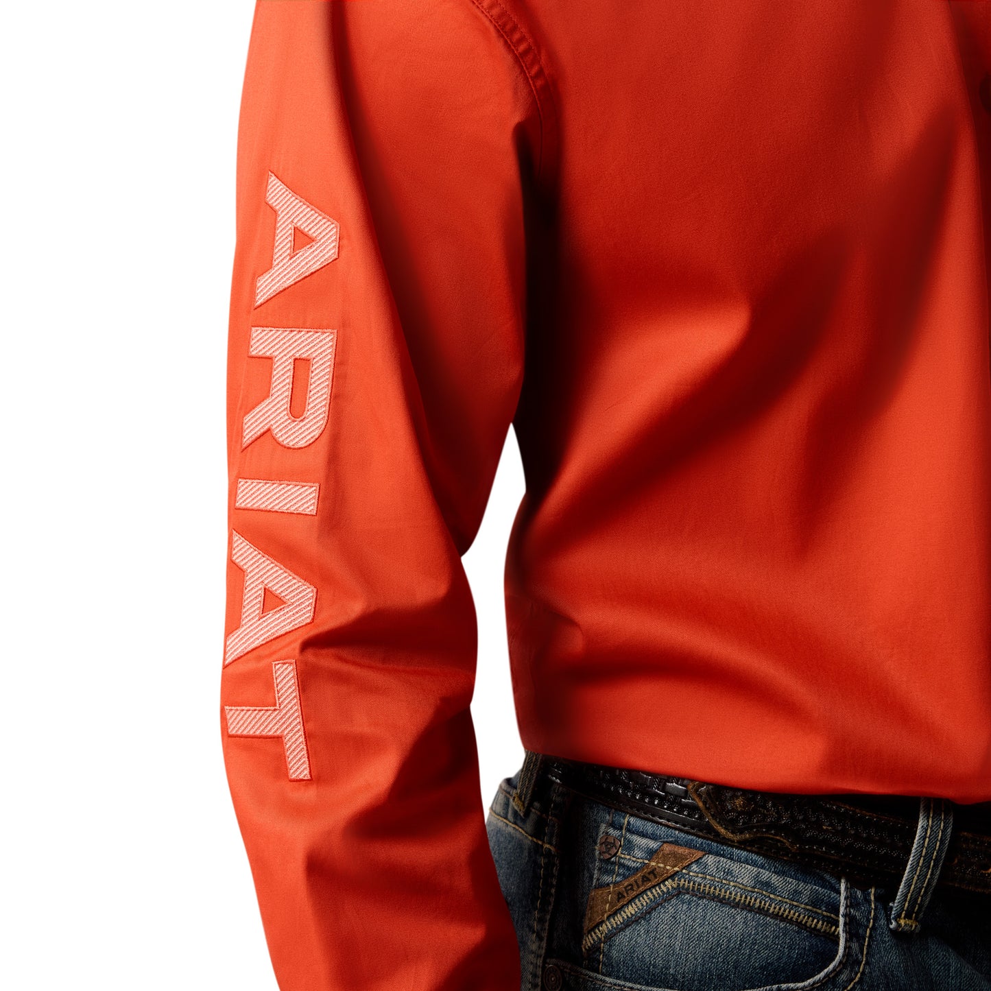Ariat Men's Team Logo Lightweight Twill Paprika Red Classic Fit Shirt 10073663