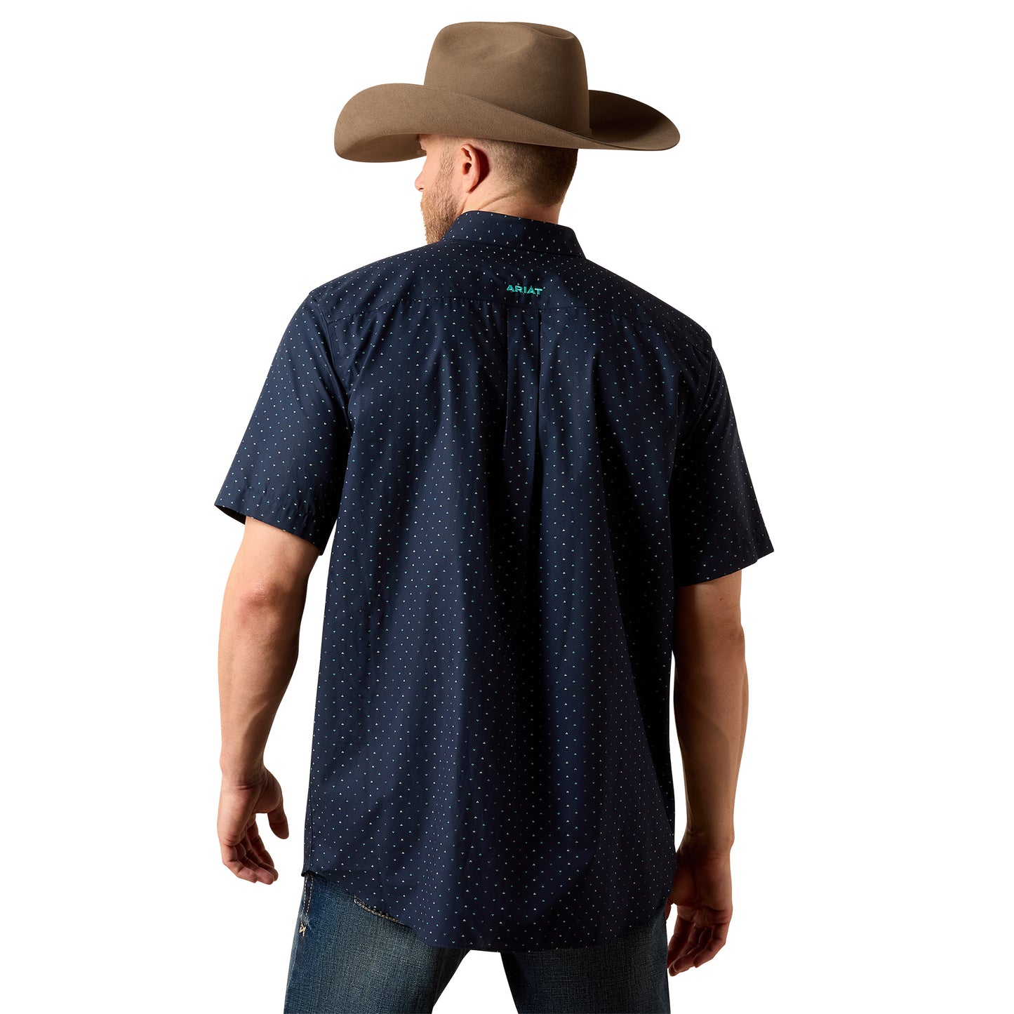 Ariat Men's Wrinkle Free Willem Black Mini Leaf Print Classic Fit Shirt 10073678