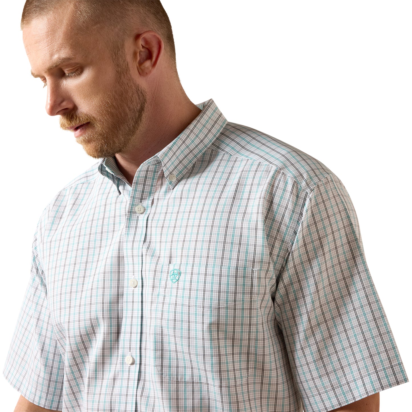 Ariat Men's Wrinkle Free Winchester White Plaid Classic Fit Shirt 10073699