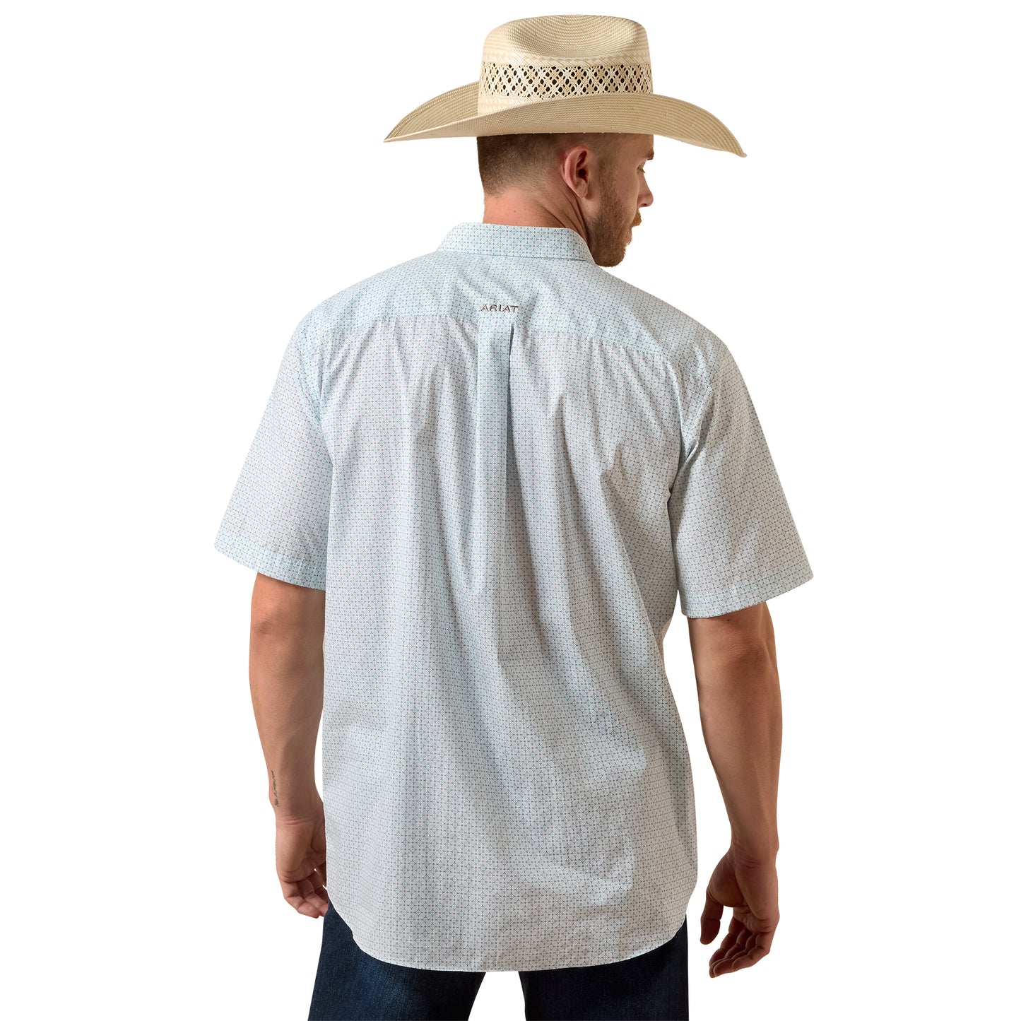 Ariat Men's Wrinkle Free Welsh White Geo Print Classic Fit Shirt 10073700