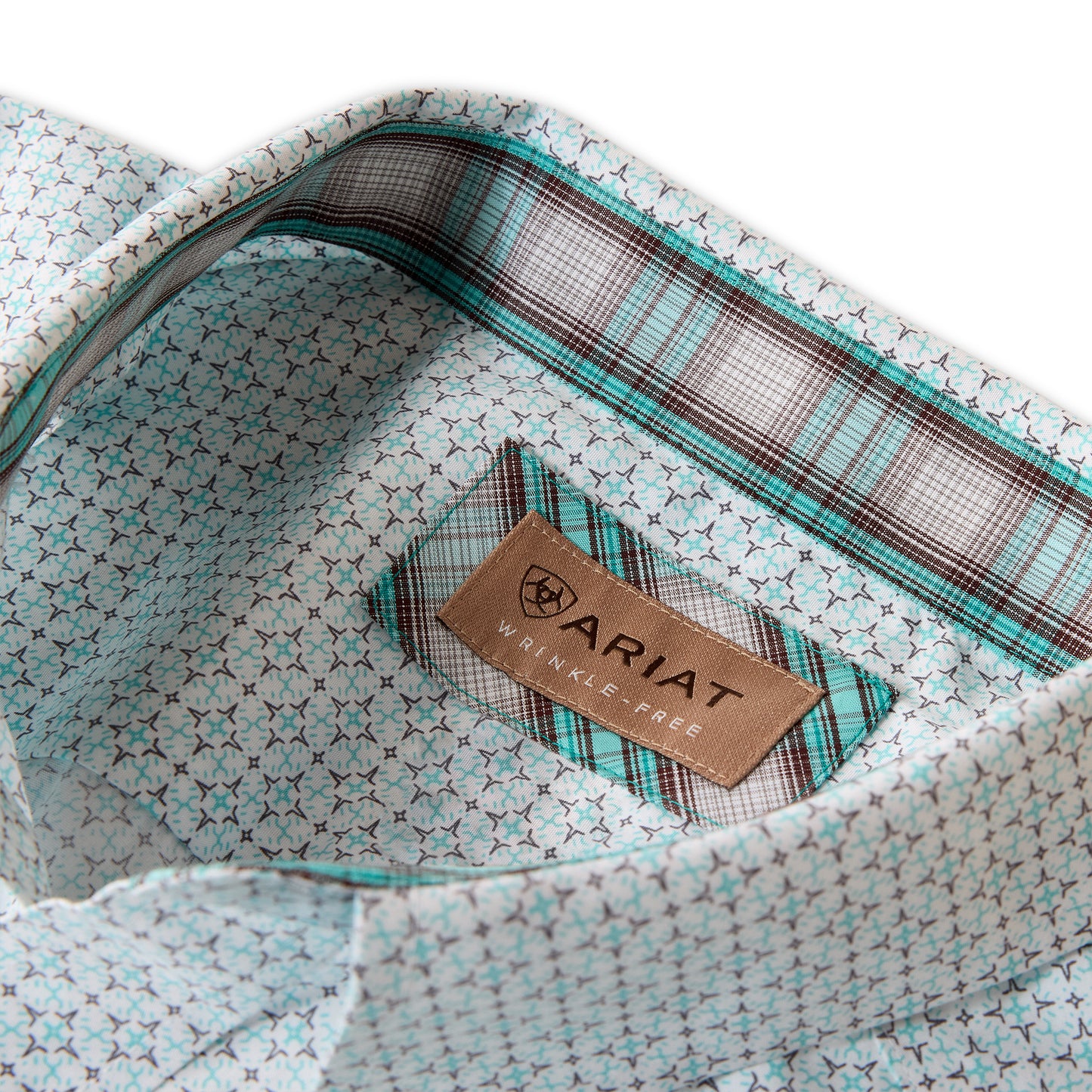 Ariat Men's Wrinkle Free Welsh White Geo Print Classic Fit Shirt 10073700