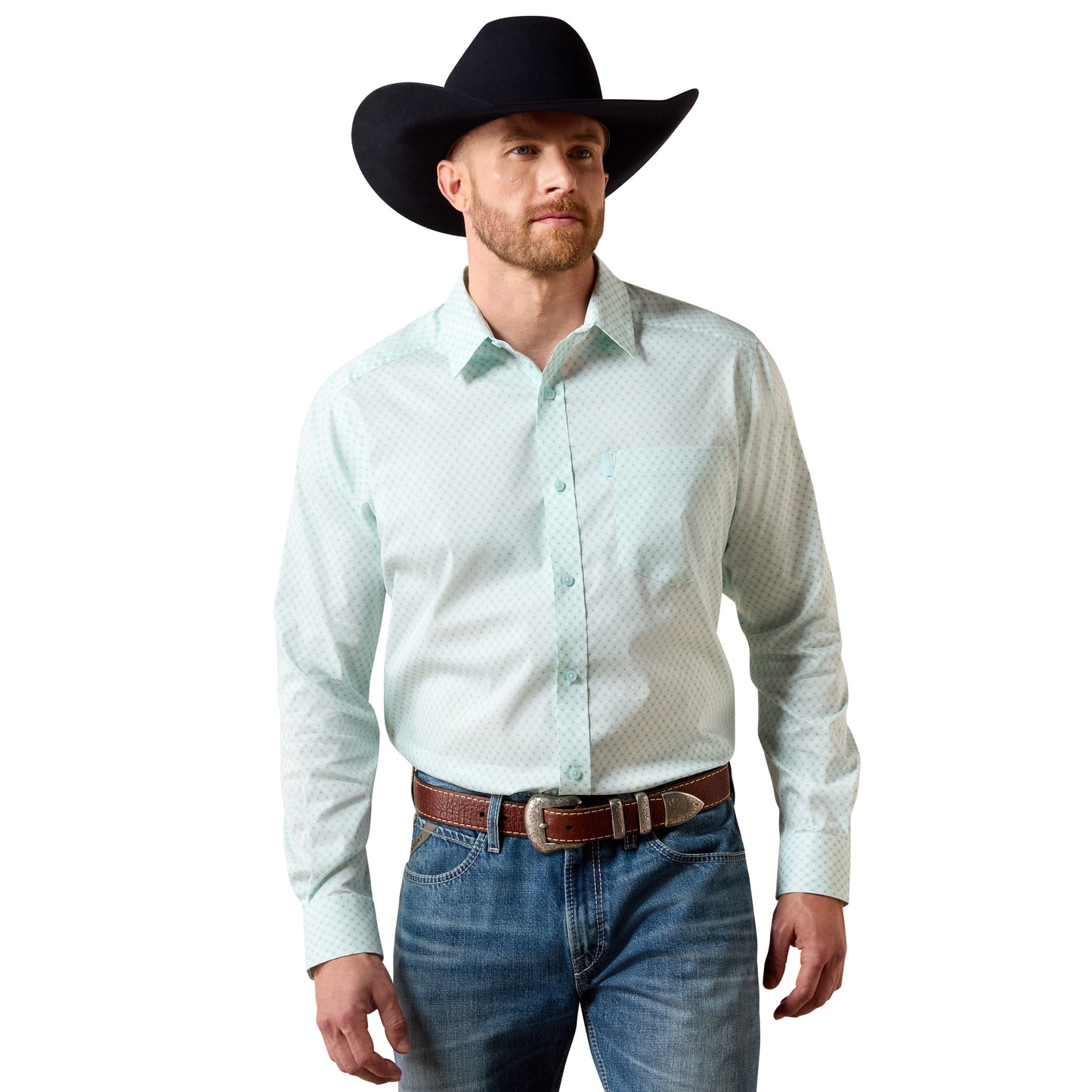 Ariat Men's Everything Blue Glow Southwest Crosses Classic Fit Shirt 10073897