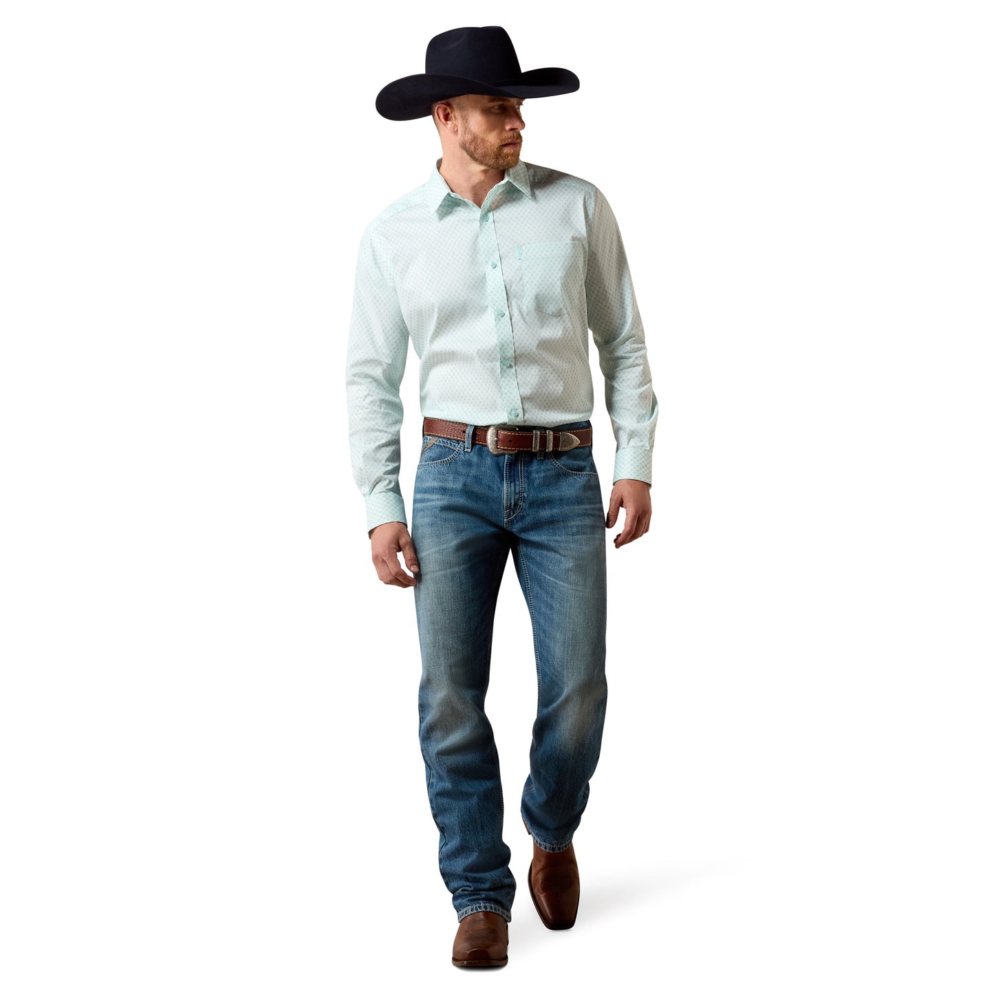 Ariat Men's Everything Blue Glow Southwest Crosses Classic Fit Shirt 10073897