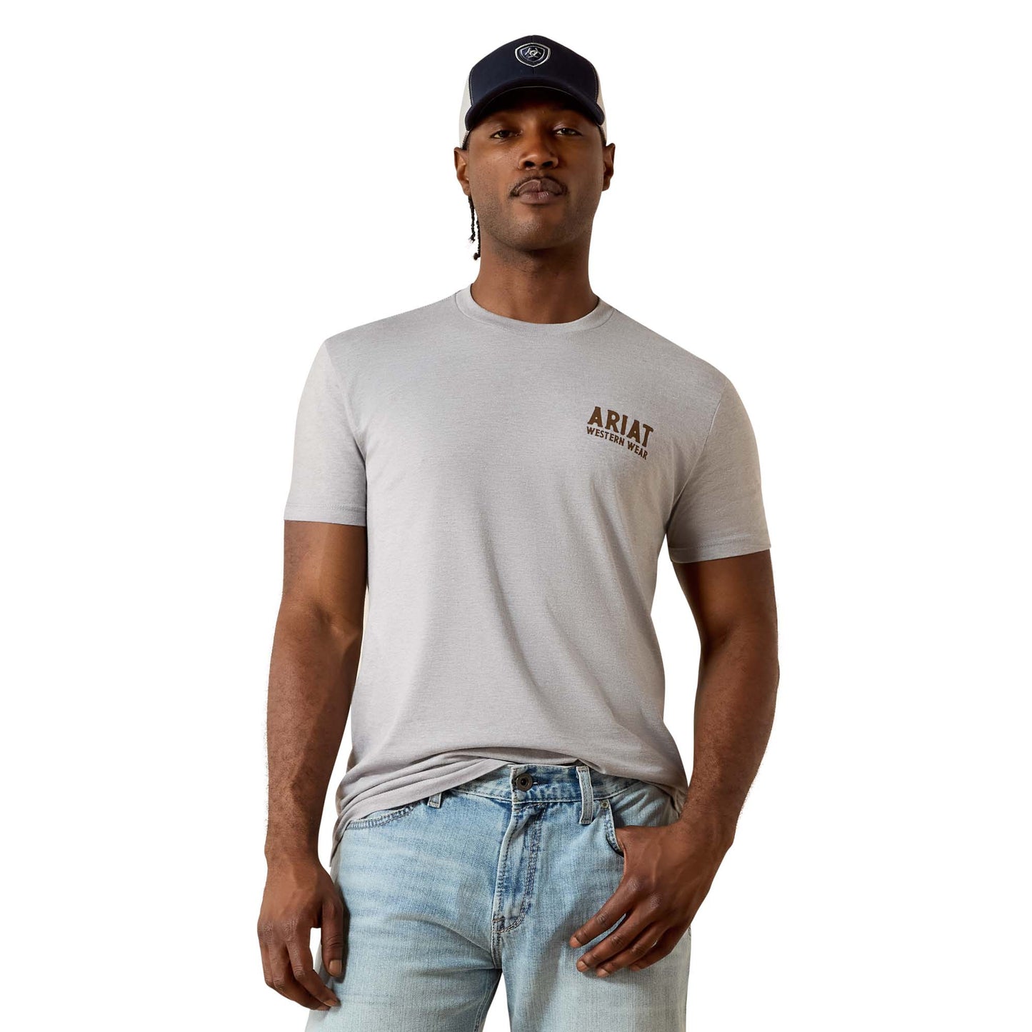 Ariat Men's Outline Shop Pewter Grey T-Shirt 10073960