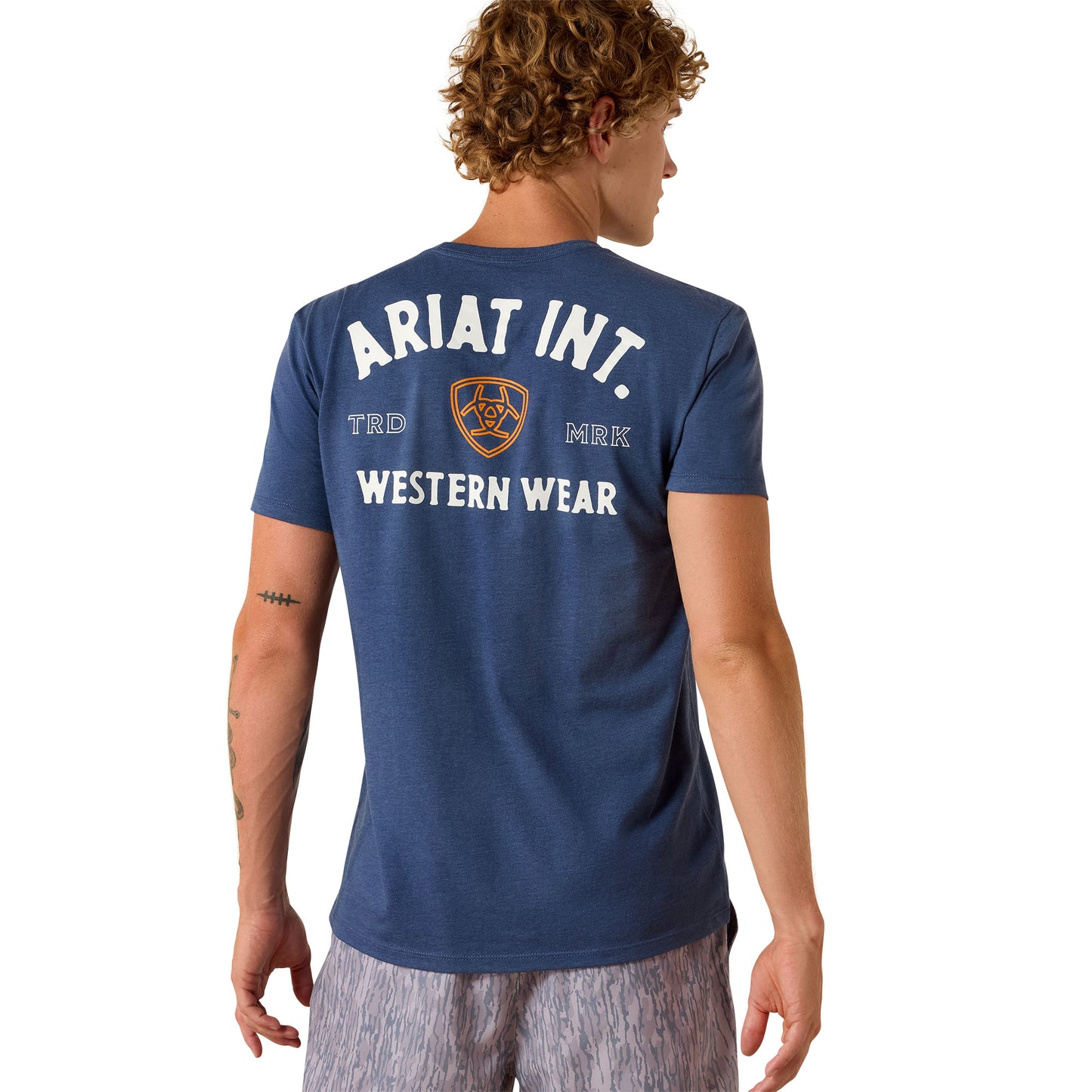 Ariat Men's Outline Shop Graphic Navy Heather T-Shirt 10073961