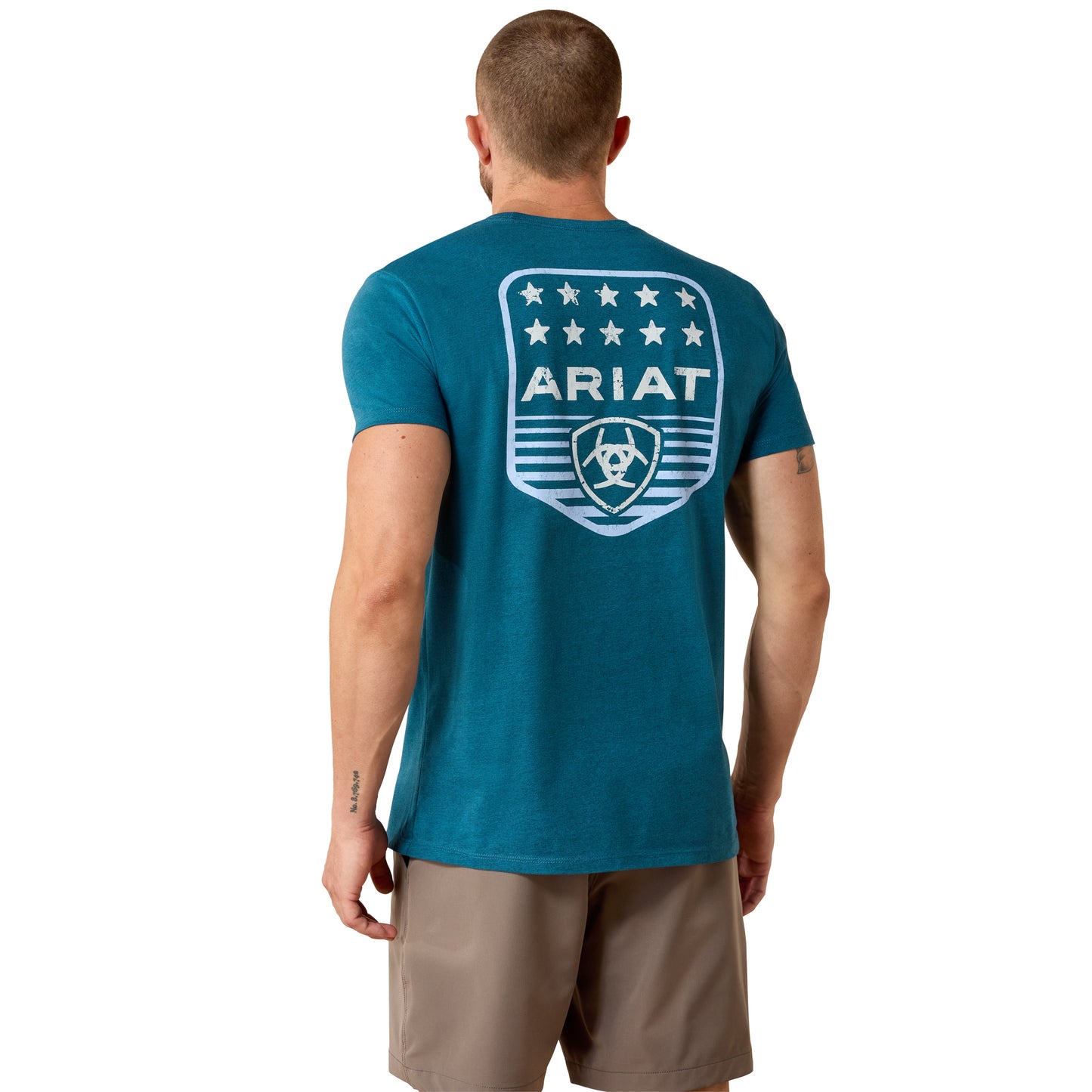 Ariat Men's Stripe Patriotic Badge Monaco Blue T-Shirt 10073965