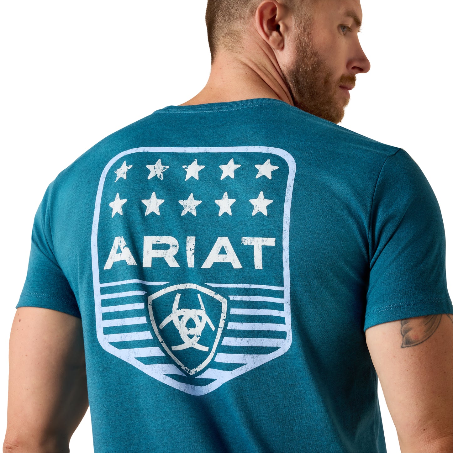 Ariat Men's Stripe Patriotic Badge Monaco Blue T-Shirt 10073965