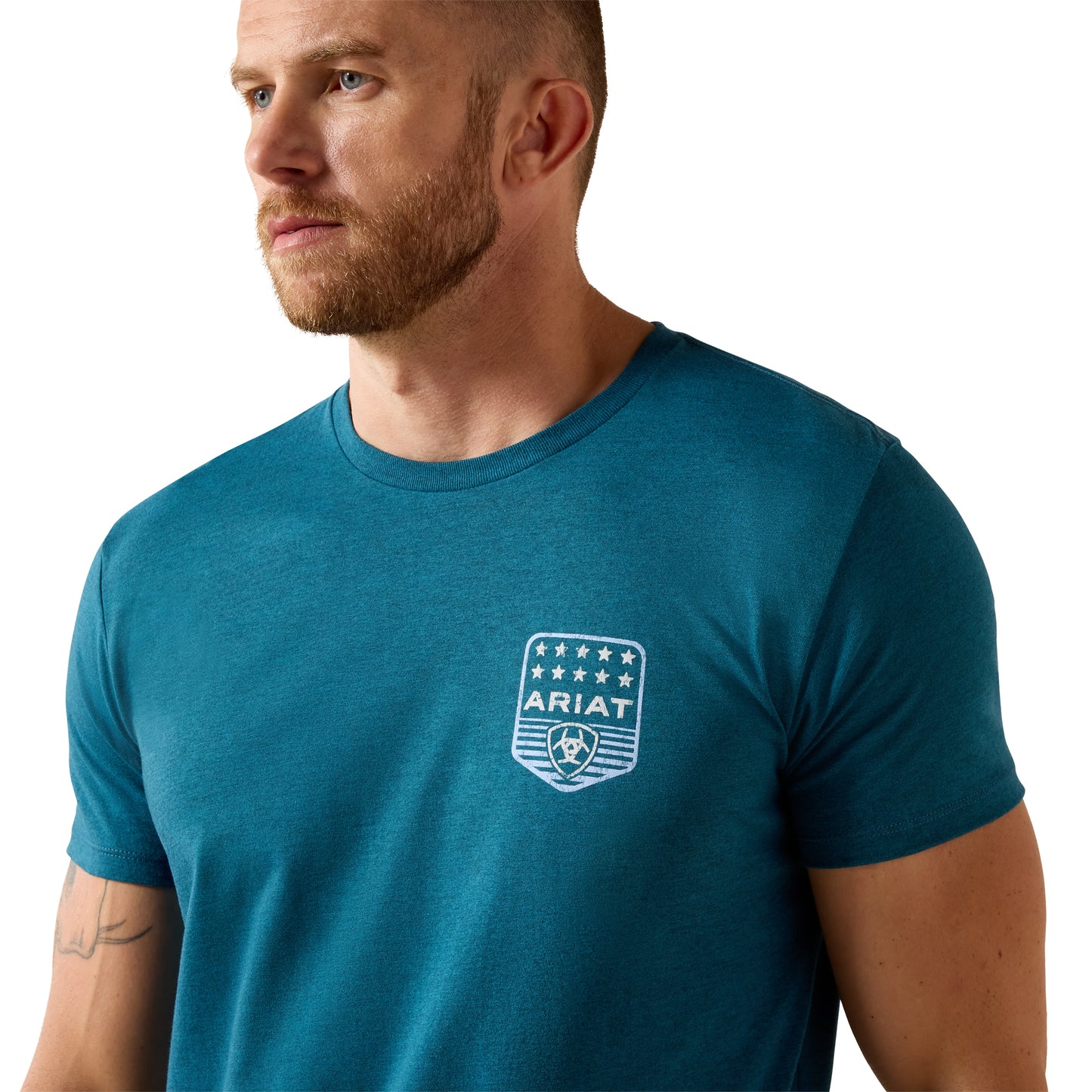 Ariat Men's Stripe Patriotic Badge Monaco Blue T-Shirt 10073965