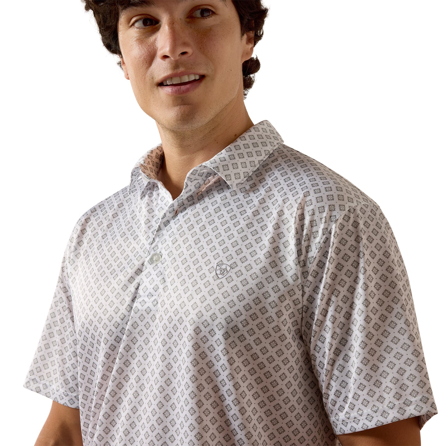 Ariat Men's White Multi Geo Print Polo 10076068