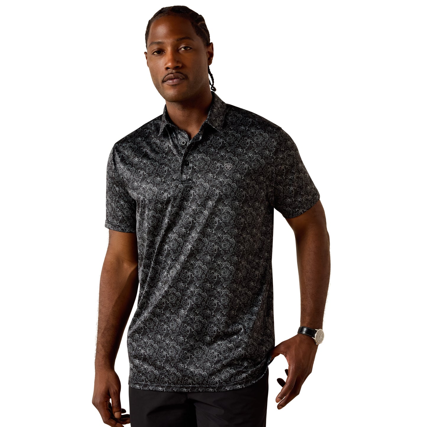 Ariat Men's White Multi Geo Print Polo 10076068