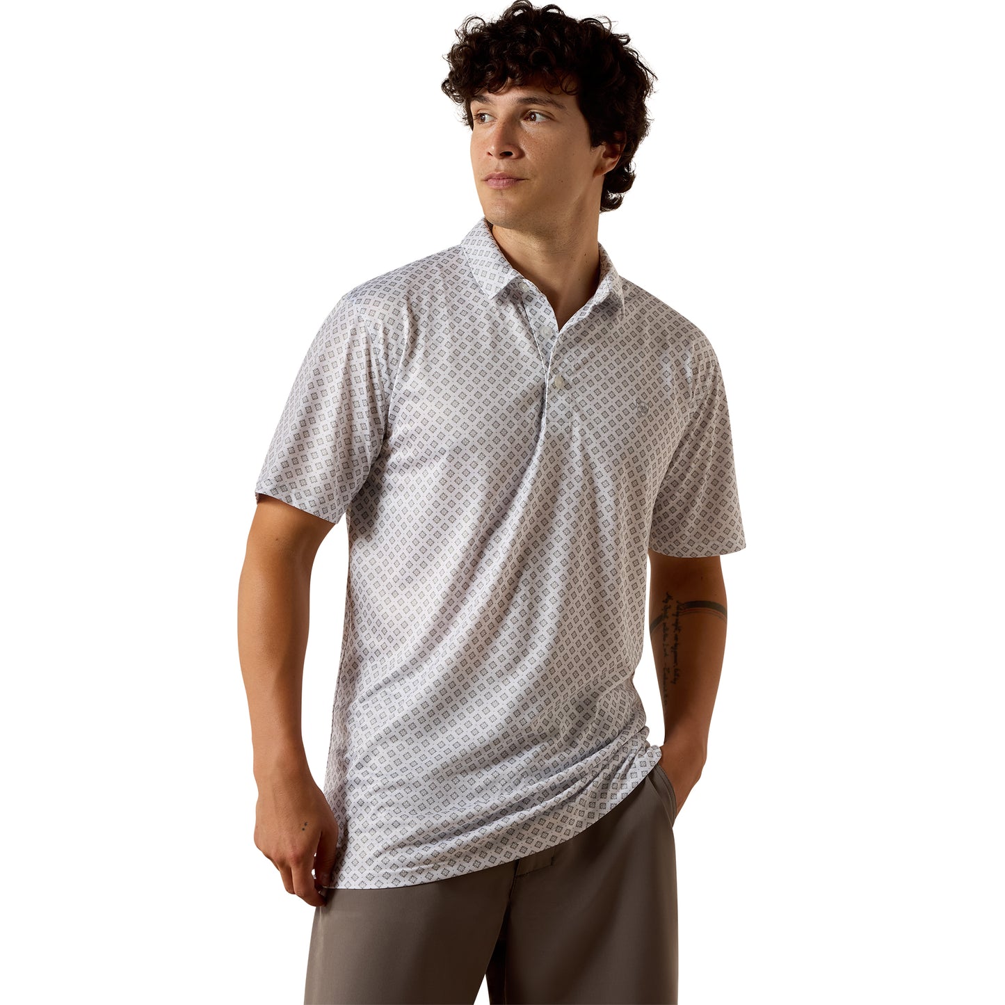 Ariat Men's White Multi Geo Print Polo 10076068