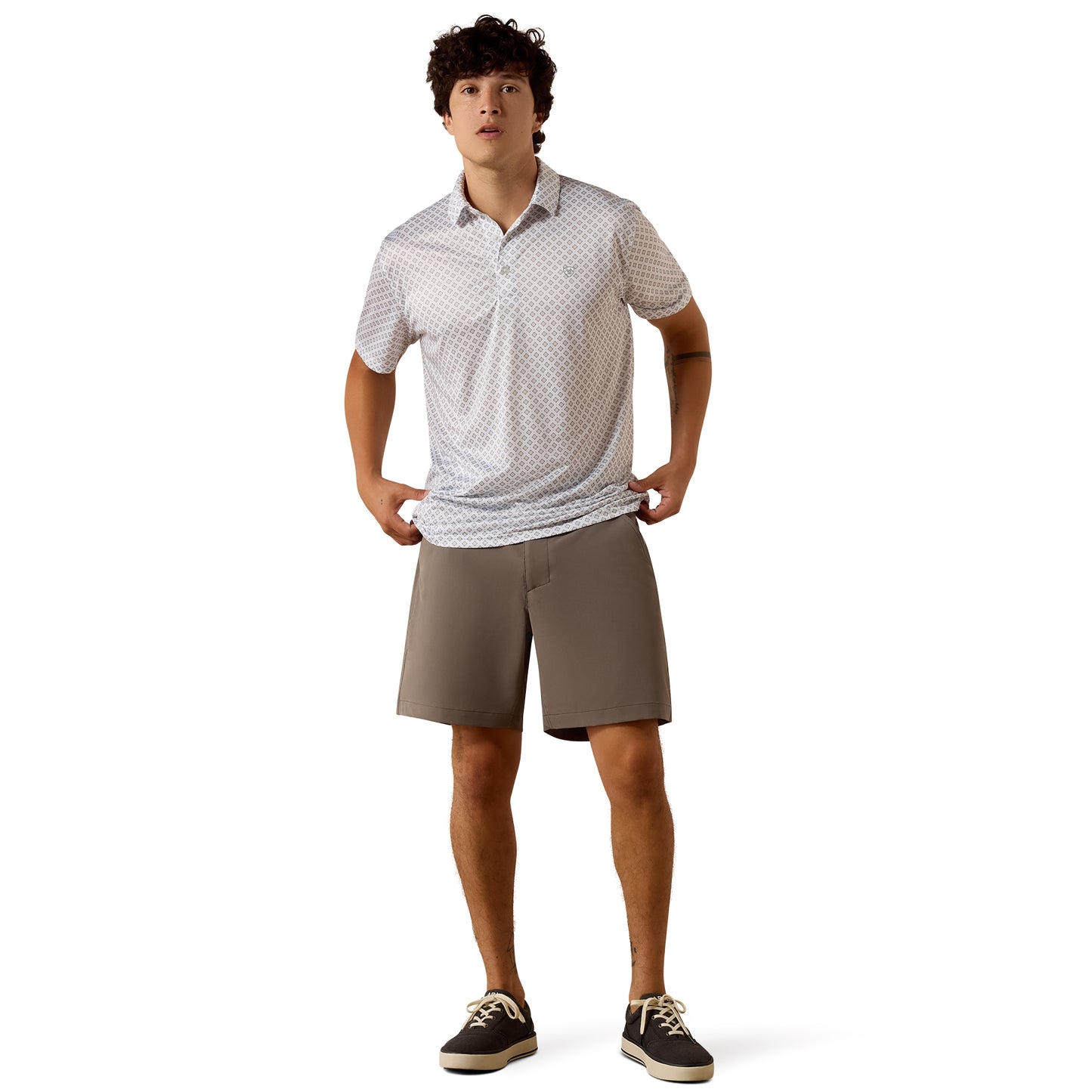 Ariat Men's White Multi Geo Print Polo 10076068