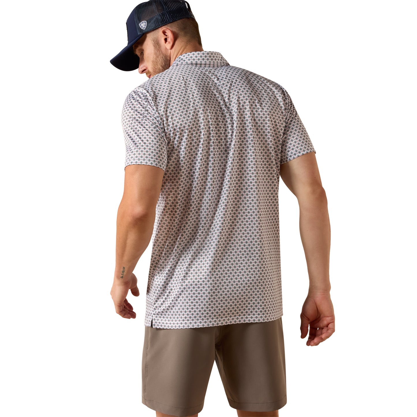 Ariat Men's White Multi Medallion All Over Print Polo 10076071