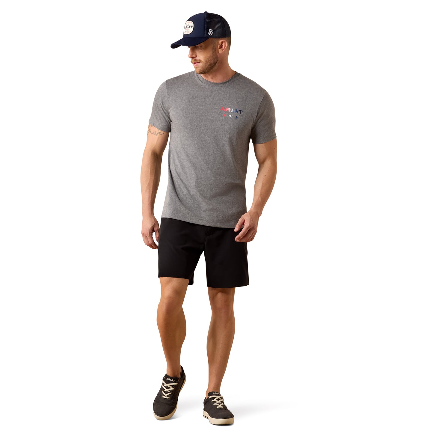 Ariat Men's USA Pat Badge Athletic Heather T-Shirt 10080246