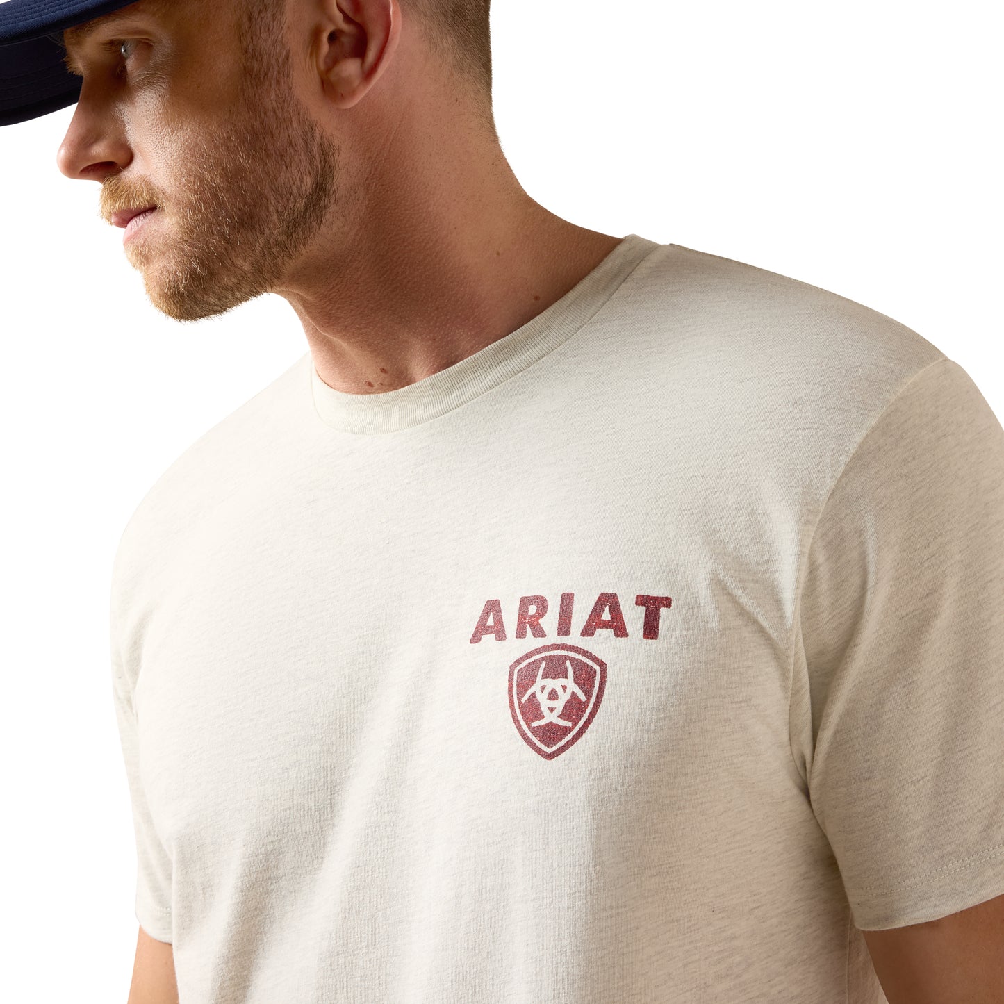Ariat Men's Trucker Freedom Flag Oatmeal Heather T-Shirt 10080251