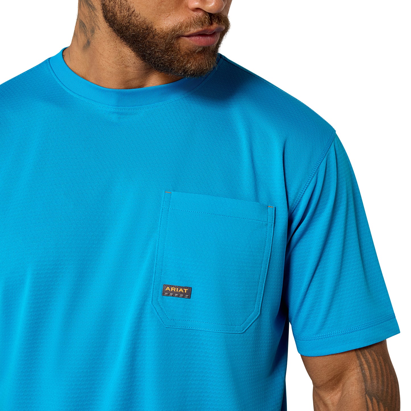 Ariat Men's Rebar Heat Fighter Staple Methyl Blue T-Shirt 10071220