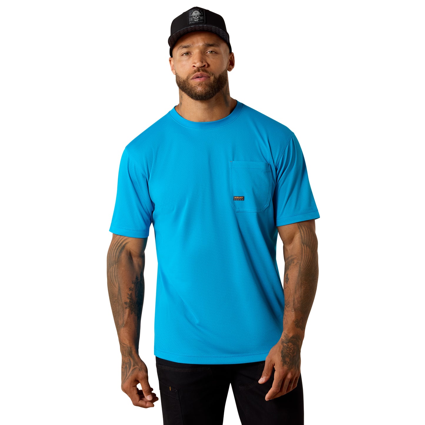 Ariat Men's Rebar Heat Fighter Staple Methyl Blue T-Shirt 10071220