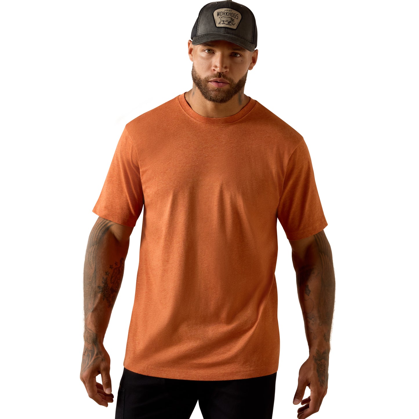 Ariat Men's Rebar Cotton Strong Sunset Orange Heather T-Shirt 10071271 - Wild West Boot Store