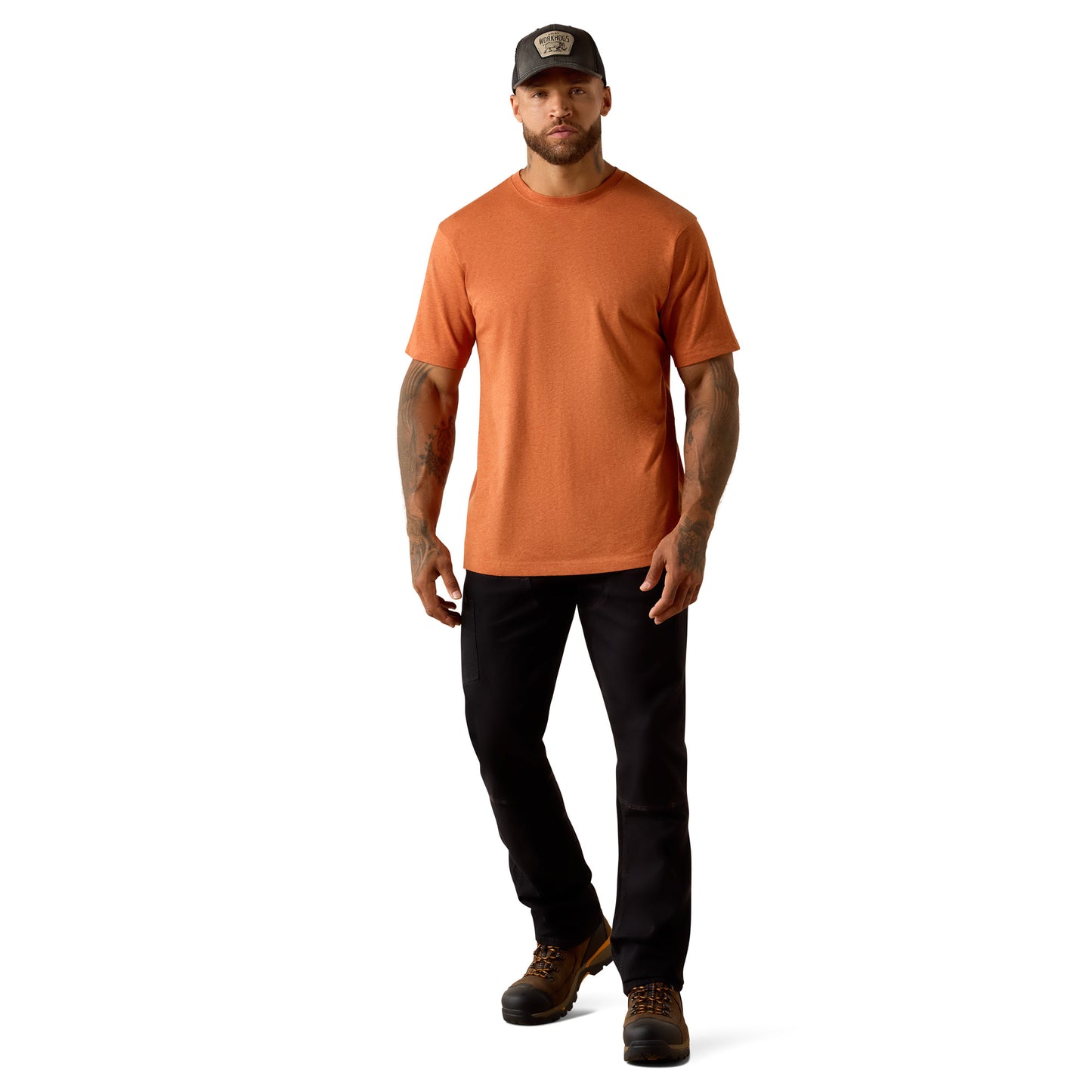Ariat Men's Rebar Cotton Strong Sunset Orange Heather T-Shirt 10071271 - Wild West Boot Store