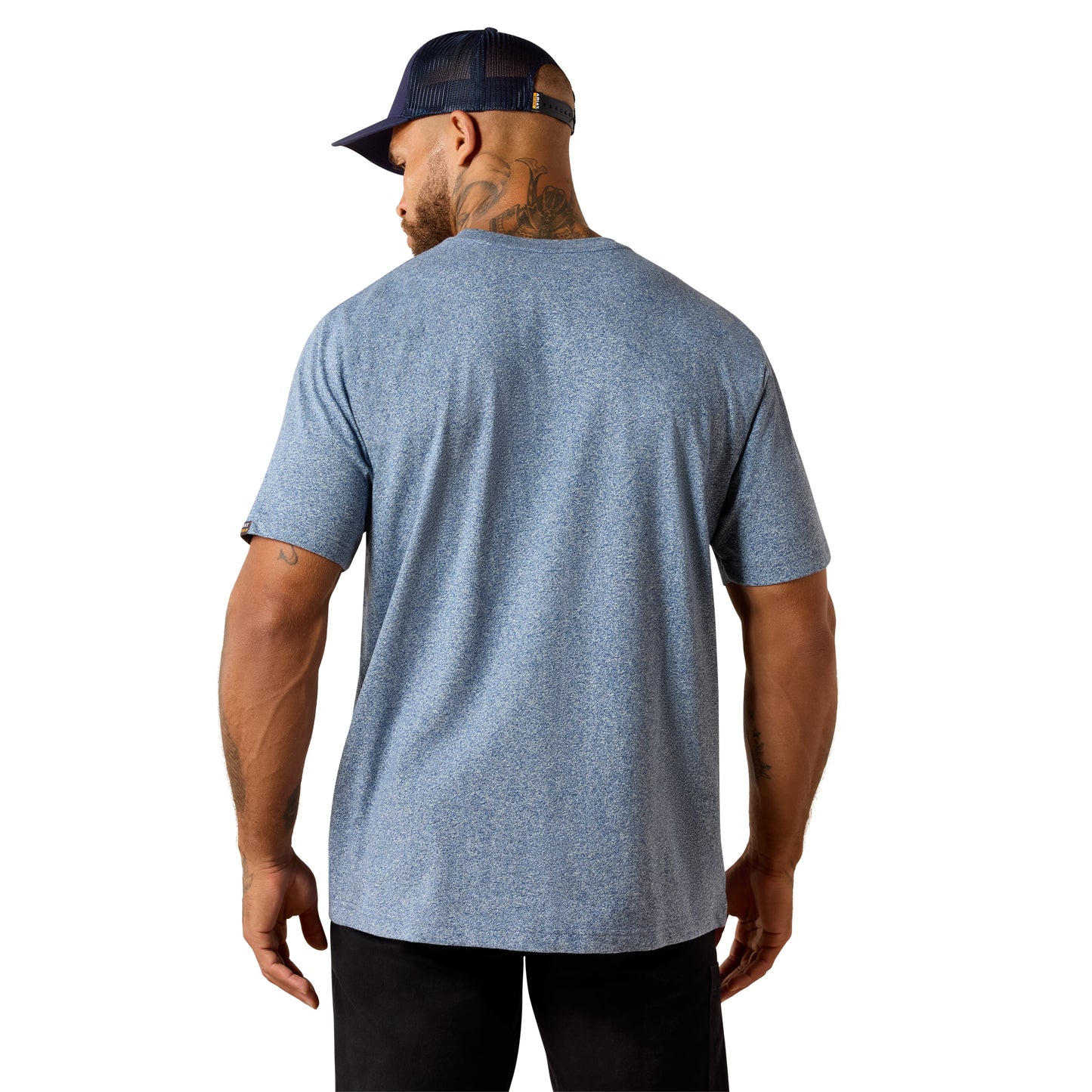 Ariat Men's Rebar Cotton Strong Baleen Blue Standard T-Shirt 10071273