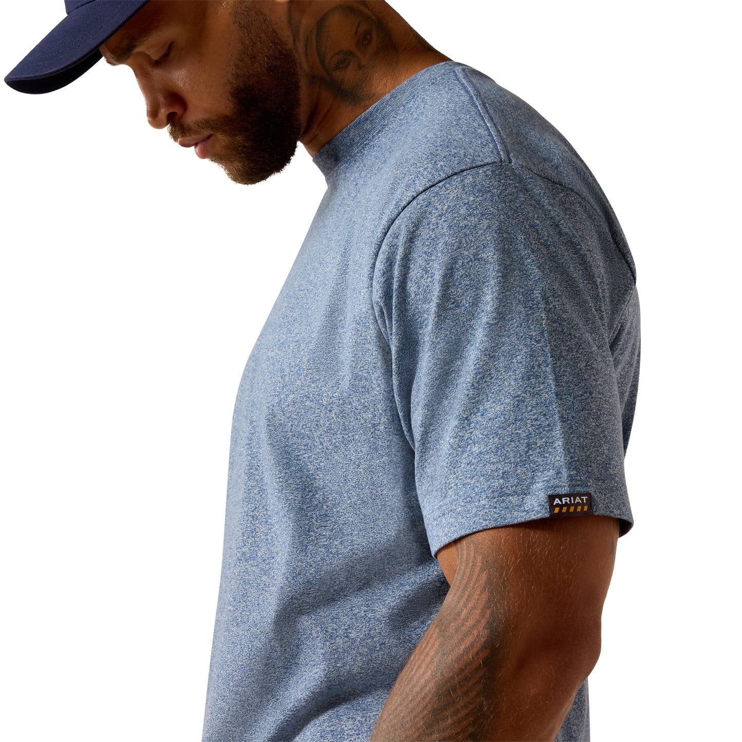 Ariat Men's Rebar Cotton Strong Baleen Blue Standard T-Shirt 10071273