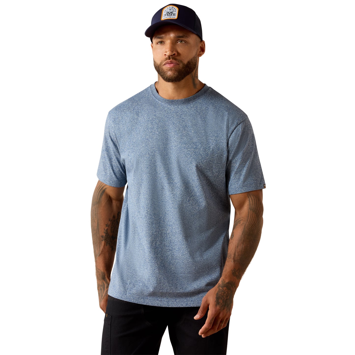 Ariat Men's Rebar Cotton Strong Baleen Blue Standard T-Shirt 10071273