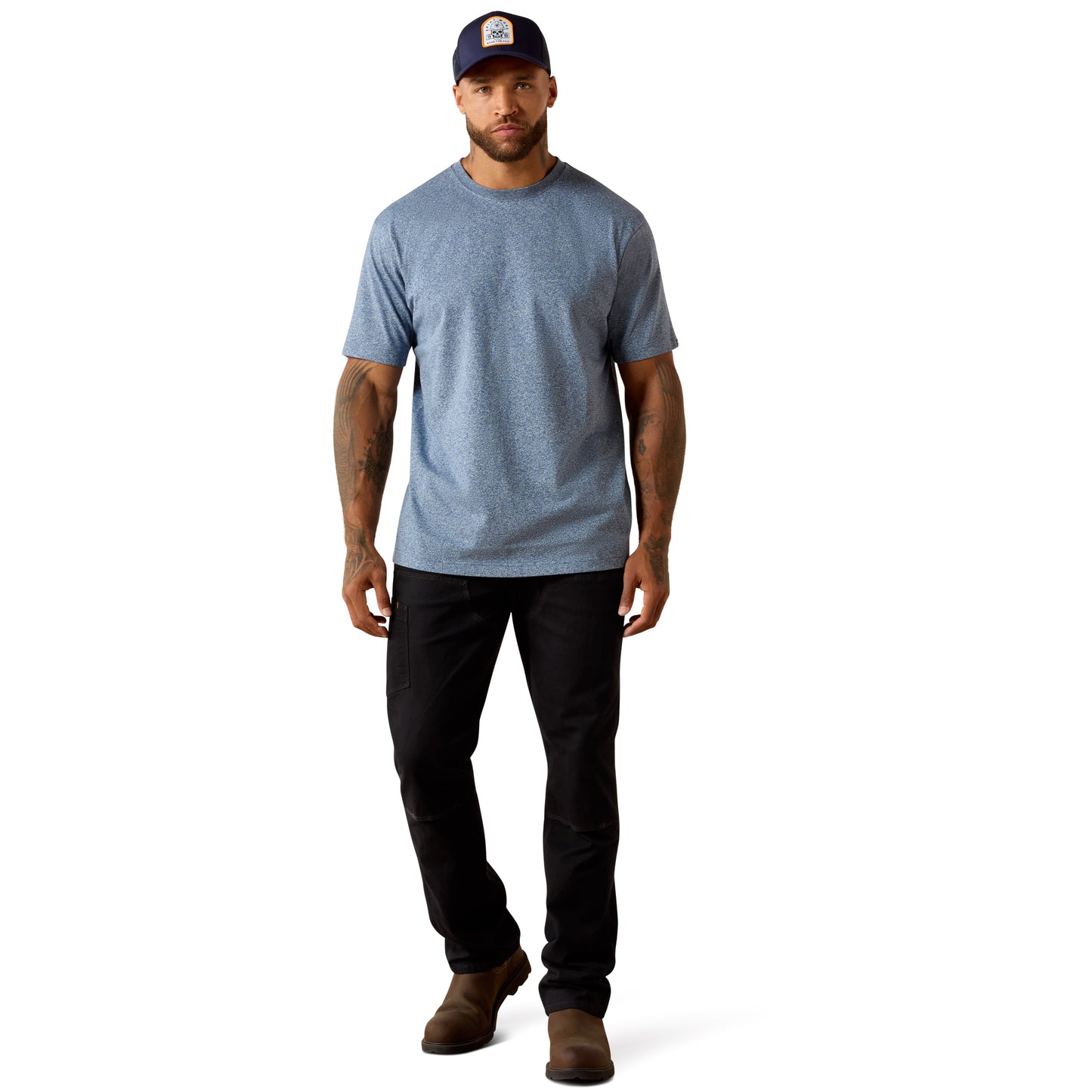 Ariat Men's Rebar Cotton Strong Baleen Blue Standard T-Shirt 10071273