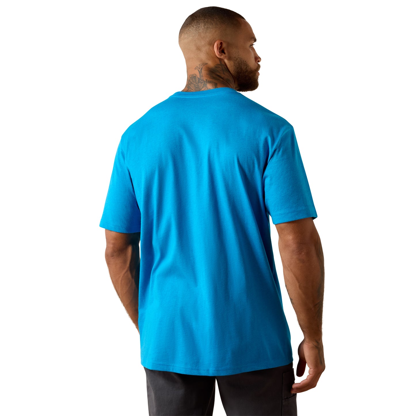 Ariat Men's Rebar Cotton Strong Methyl Blue Standard Pocket T-Shirt 10071293