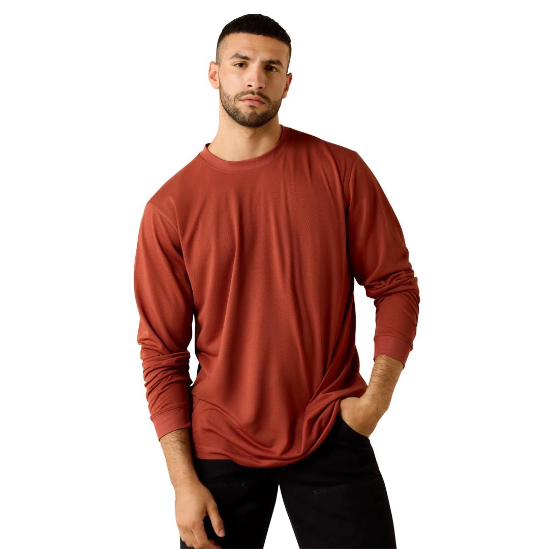 Ariat Men's Rebar Heat Fighter Label Brandy Snifter T-Shirt 10071310 back