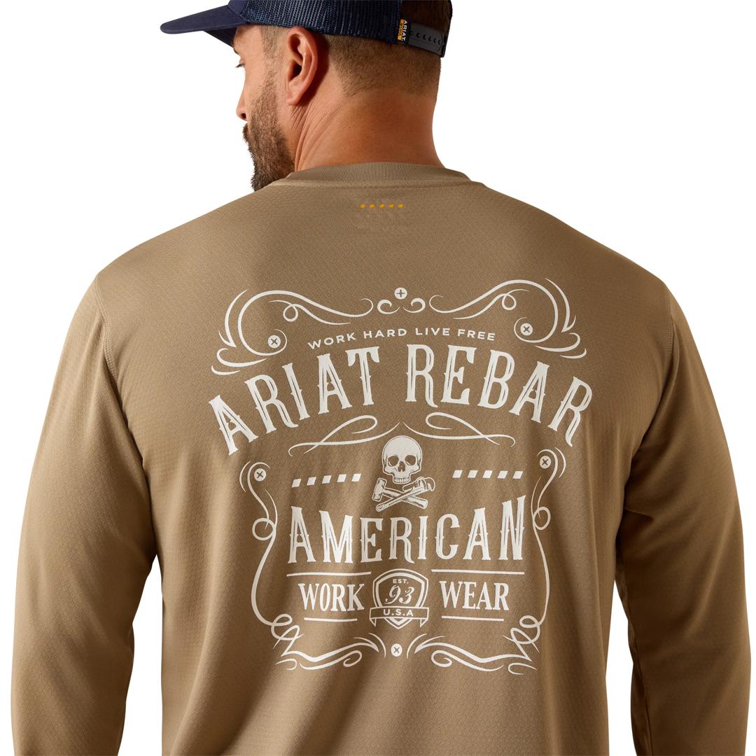 Ariat Men's Rebar Heat Fighter Label Greige T-Shirt 10071311 detail01