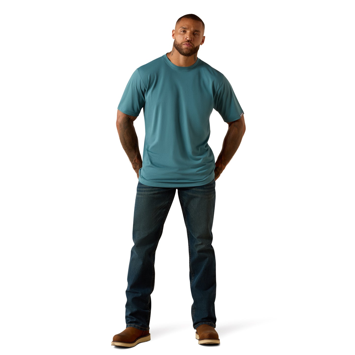 Ariat Men's Rebar Heat Fighter Hydro Textured Logo T-Shirt 10071313