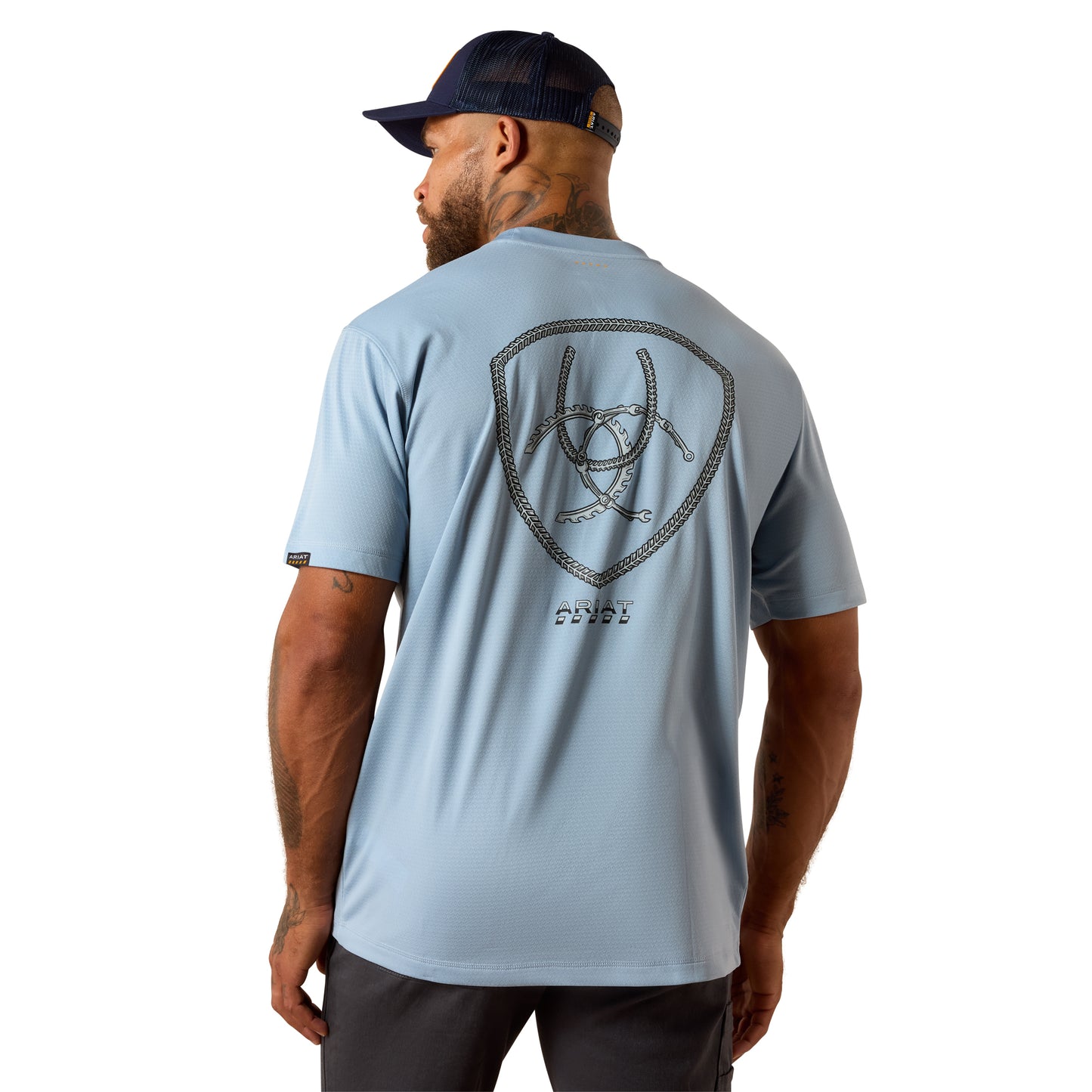 Ariat Men's Rebar Dusty Blue Heat Fighter Tool T-Shirt 10071314