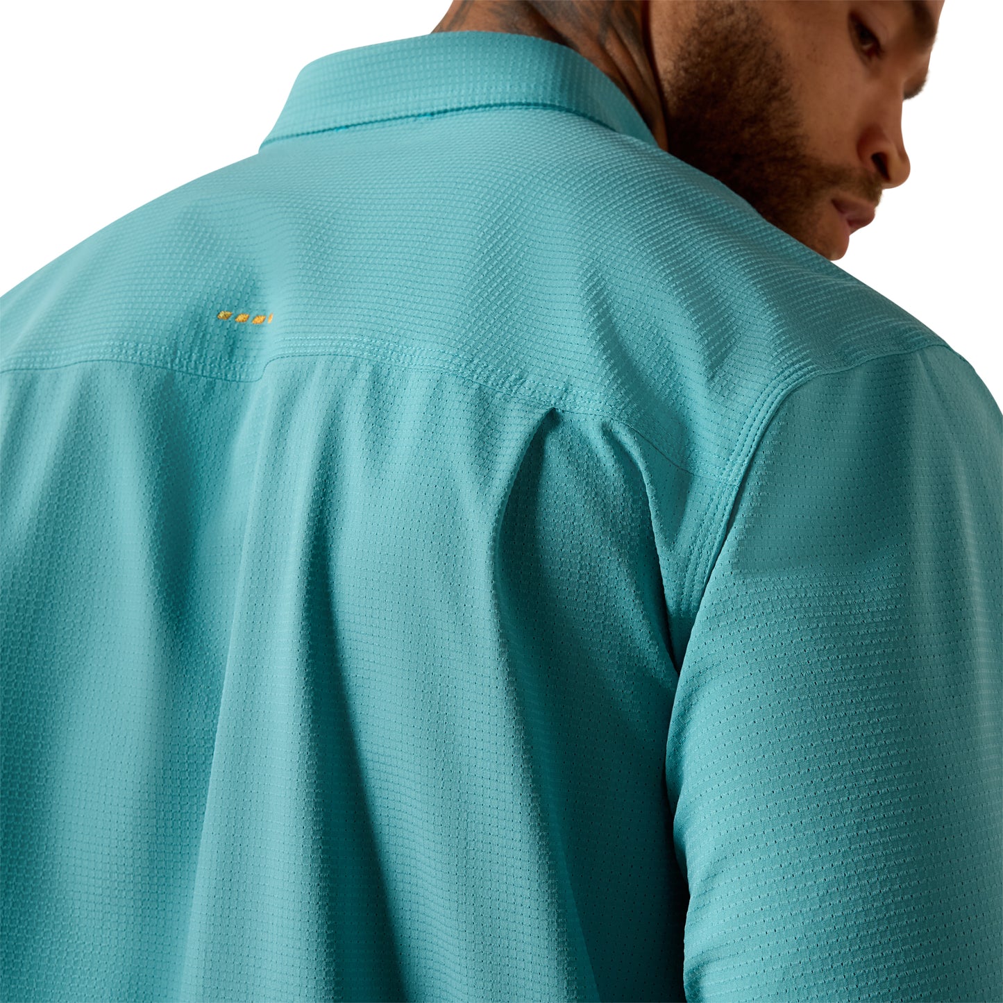 Ariat Men's Rebar Made Tough 360 Airflow Teal Blue Work Shirt 10071370