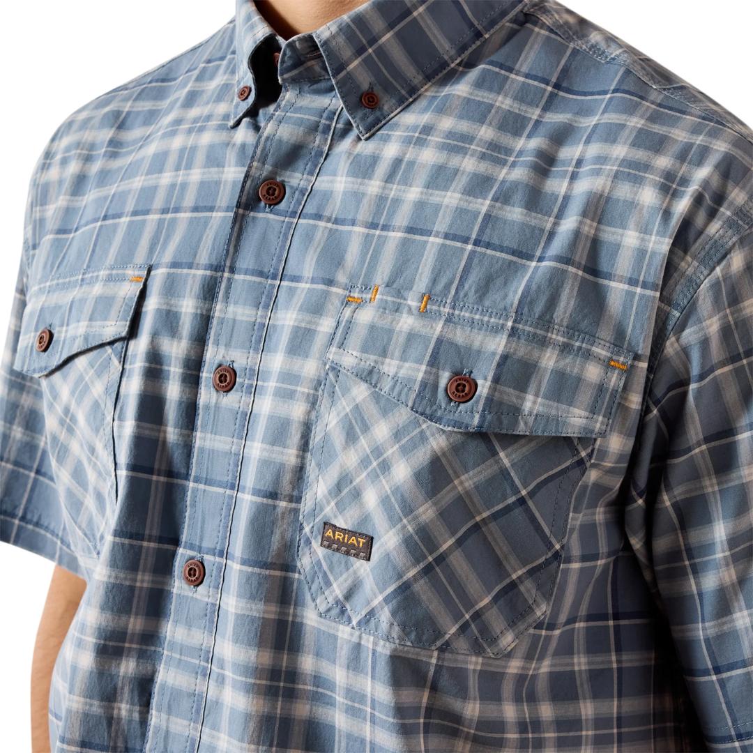 Ariat Men's Rebar Made Tough Dark Denim DuraStretch Work Shirt 10071411 detail01