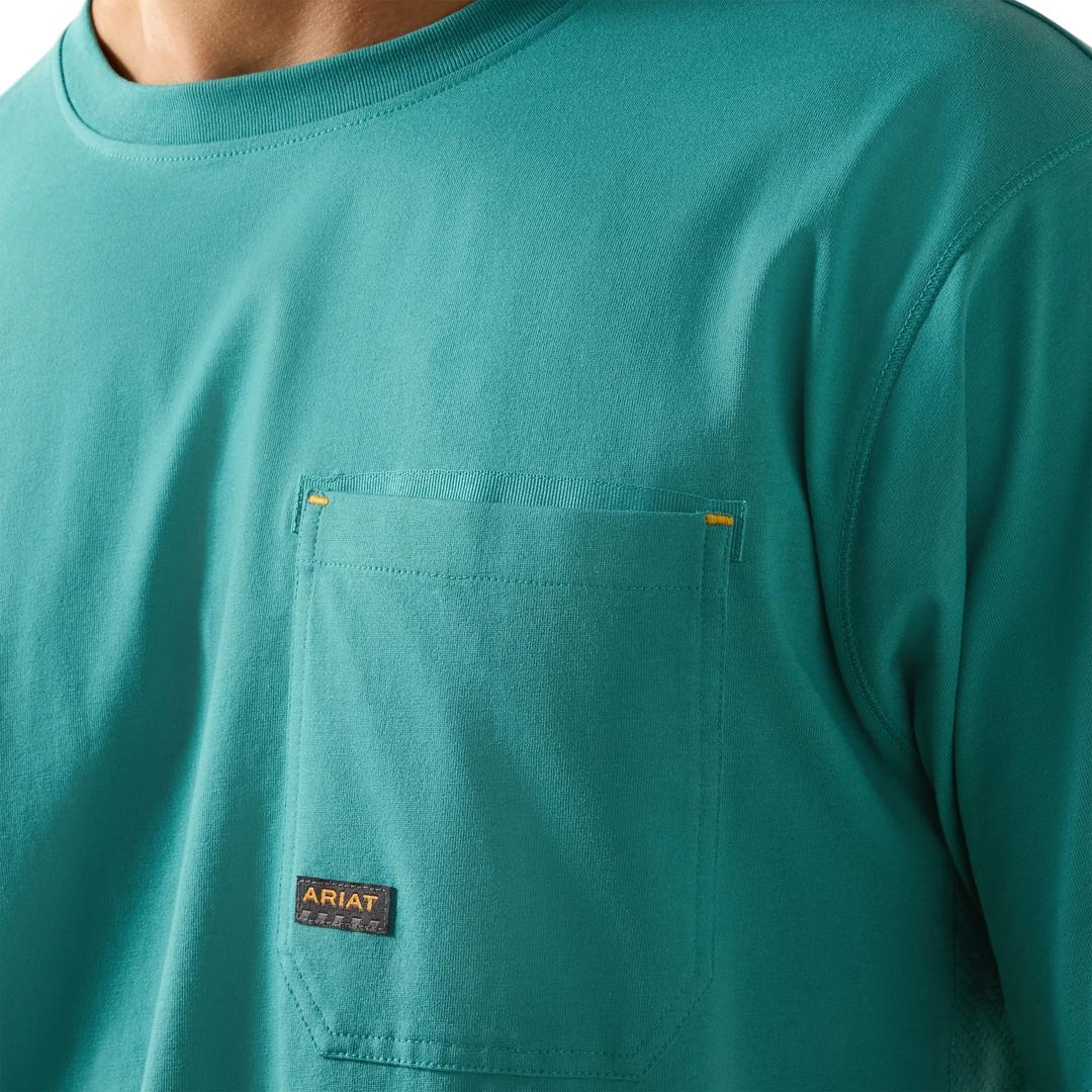 Ariat Men's Rebar Workman Teal Blue T-Shirt 10071426 detail01