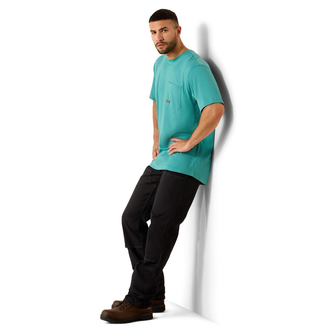 Ariat Men's Rebar Workman Teal Blue T-Shirt 10071426 full