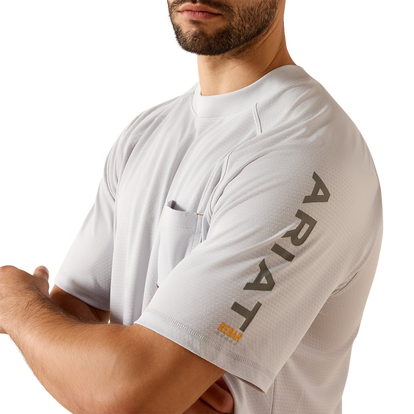 Ariat Men's Rebar Heat Fighter Micro Chip Grey T-Shirt 10071529