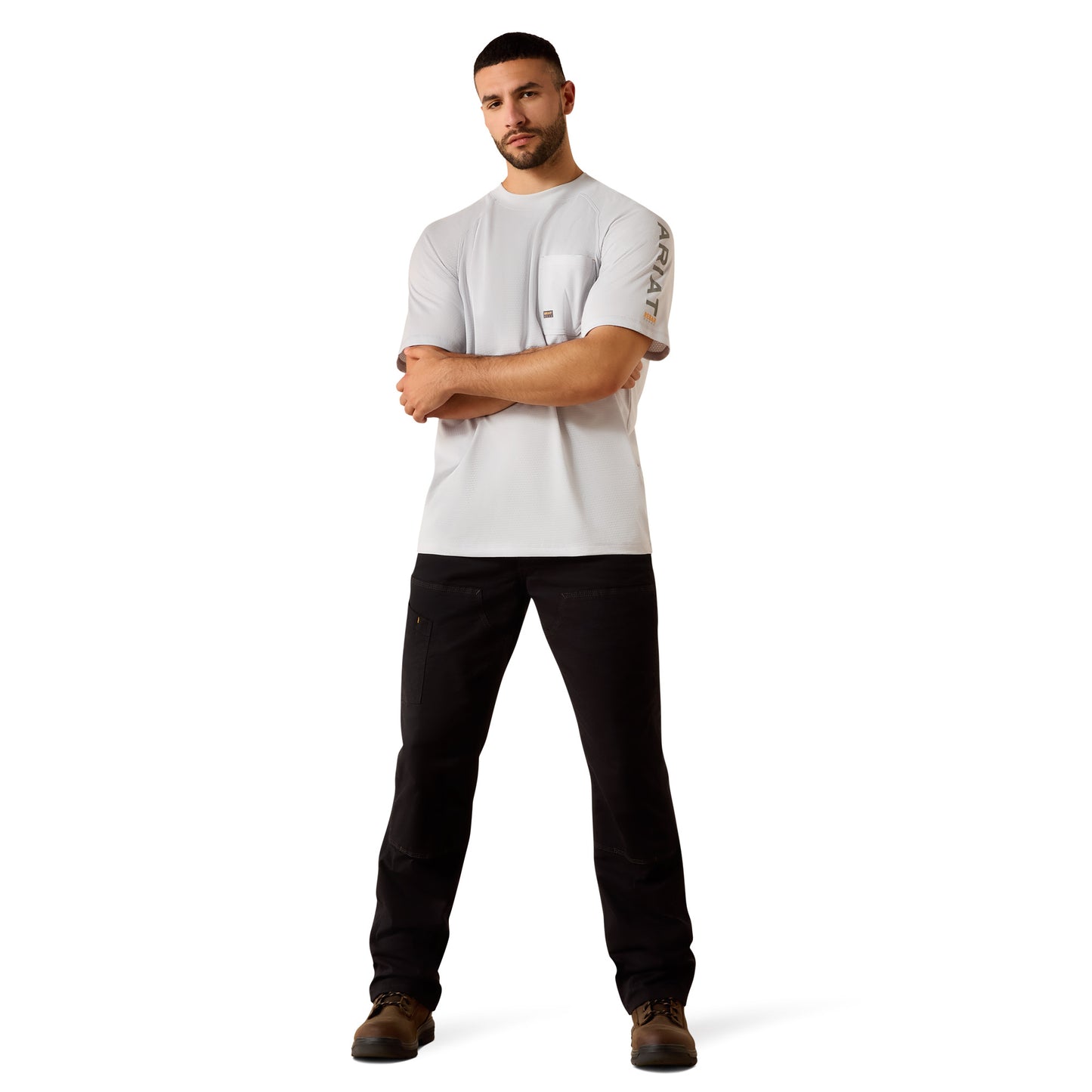 Ariat Men's Rebar Heat Fighter Micro Chip Grey T-Shirt 10071529