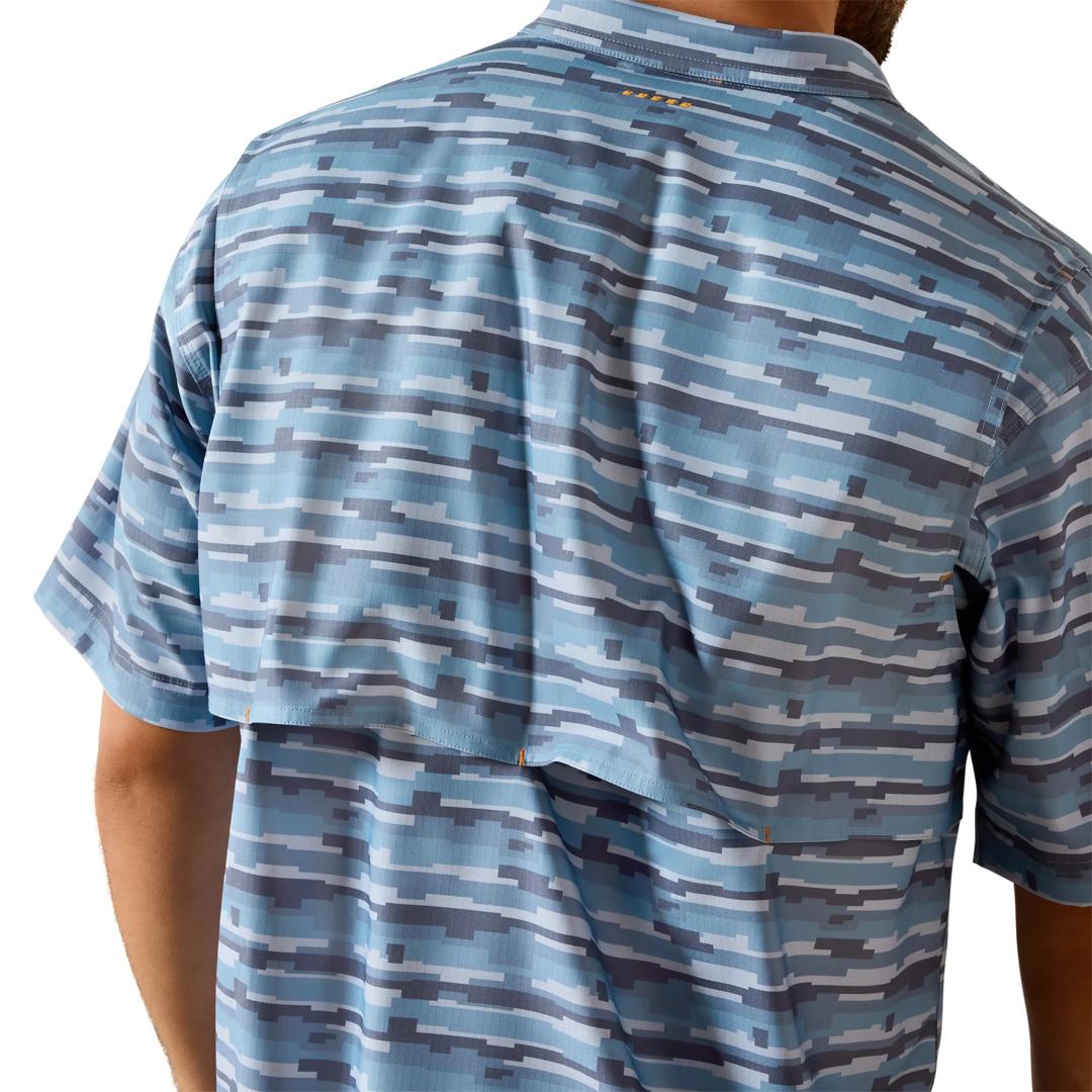 Ariat Men's Rebar Made Tough Dusty Blue Print VentTEK DuraStretch Work Shirt 10071538 detail01