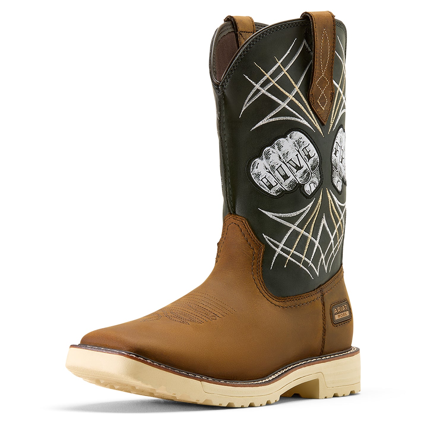 Ariat Men's Activator Live Free Distressed Brown Wide Square Toe Work Boot 10074208