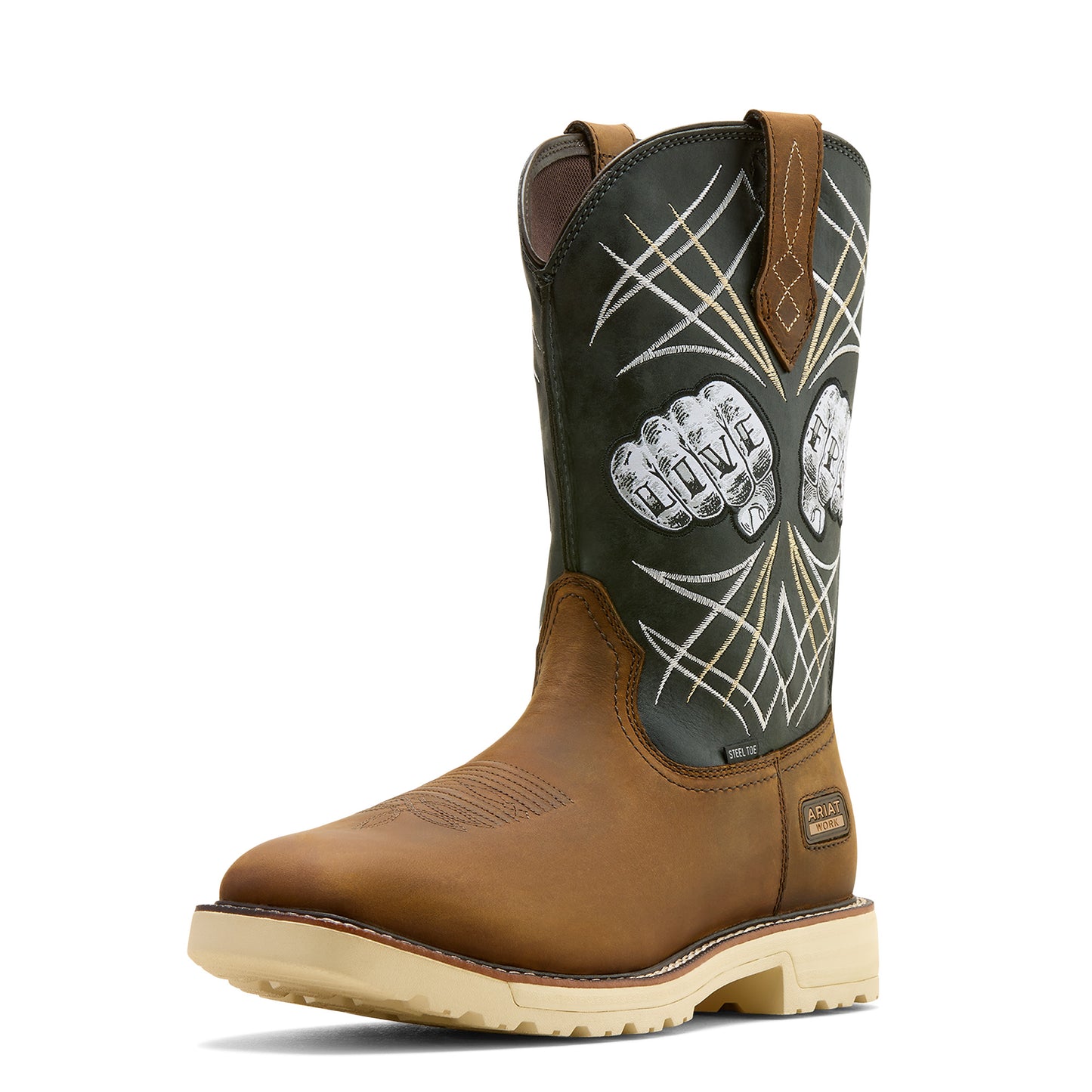 Ariat Men's Activator Live Free Distressed Brown Steel Toe Work Boot 10074288