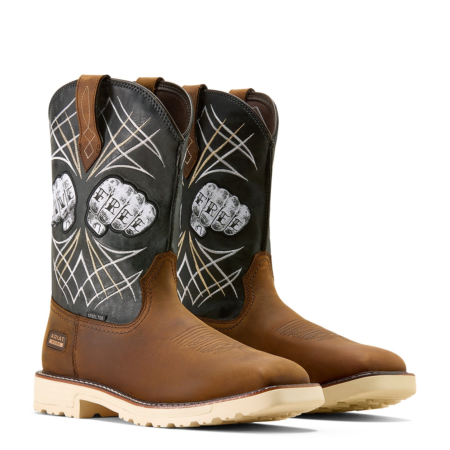 Ariat Men's Activator Live Free Distressed Brown Steel Toe Work Boot 10074288